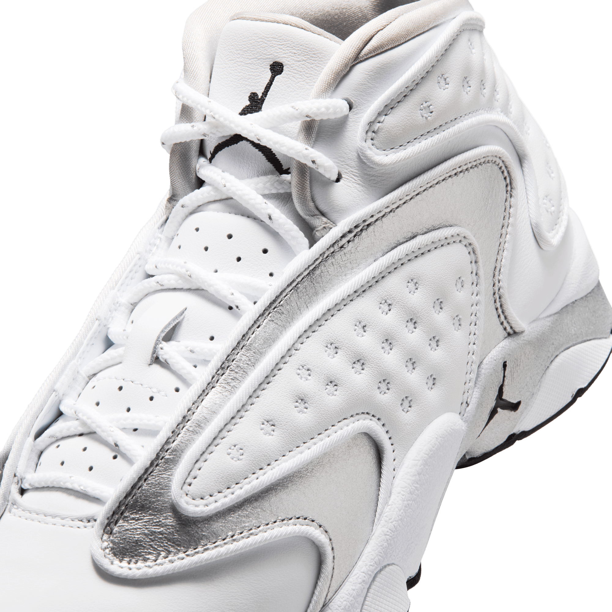 Jordan OG "White/Metallic Silver/Black" Women's Shoe - WHITE/SILVER Thumbnail View 9