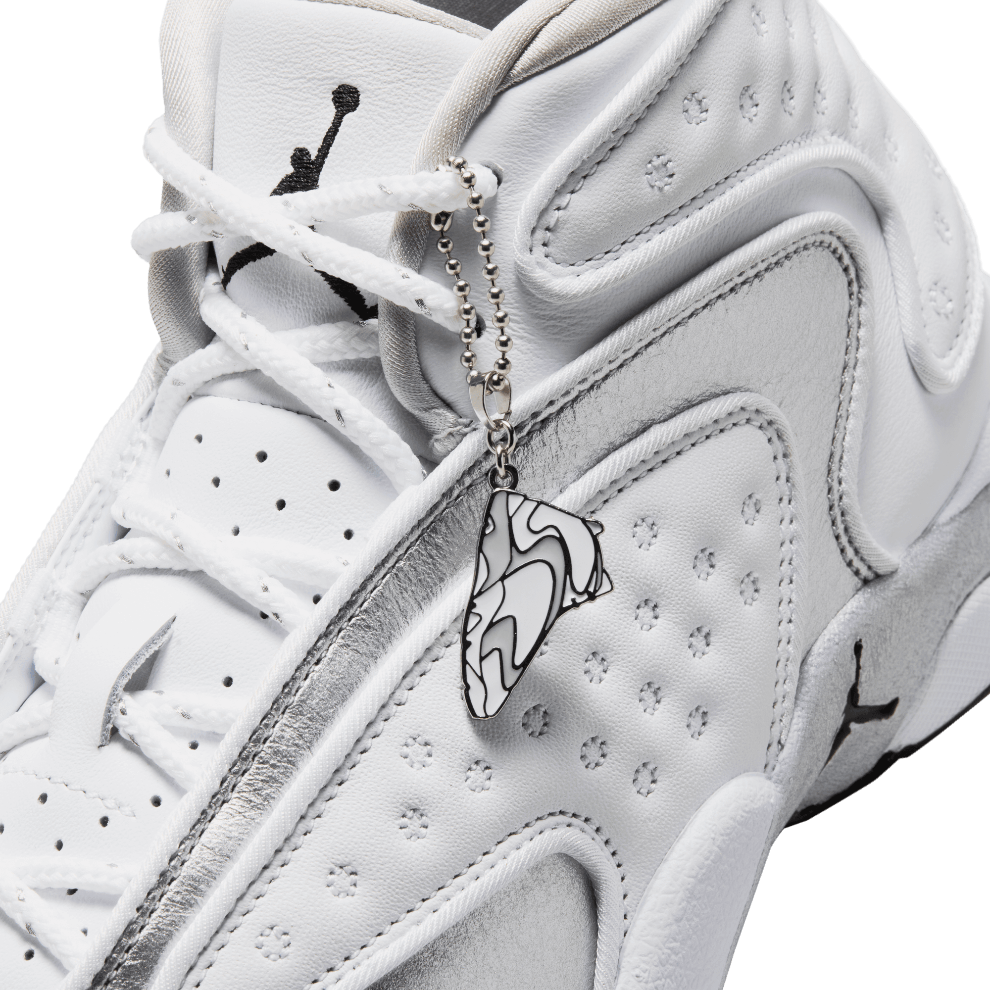 Jordan OG "White/Metallic Silver/Black" Women's Shoe - WHITE/SILVER Thumbnail View 11