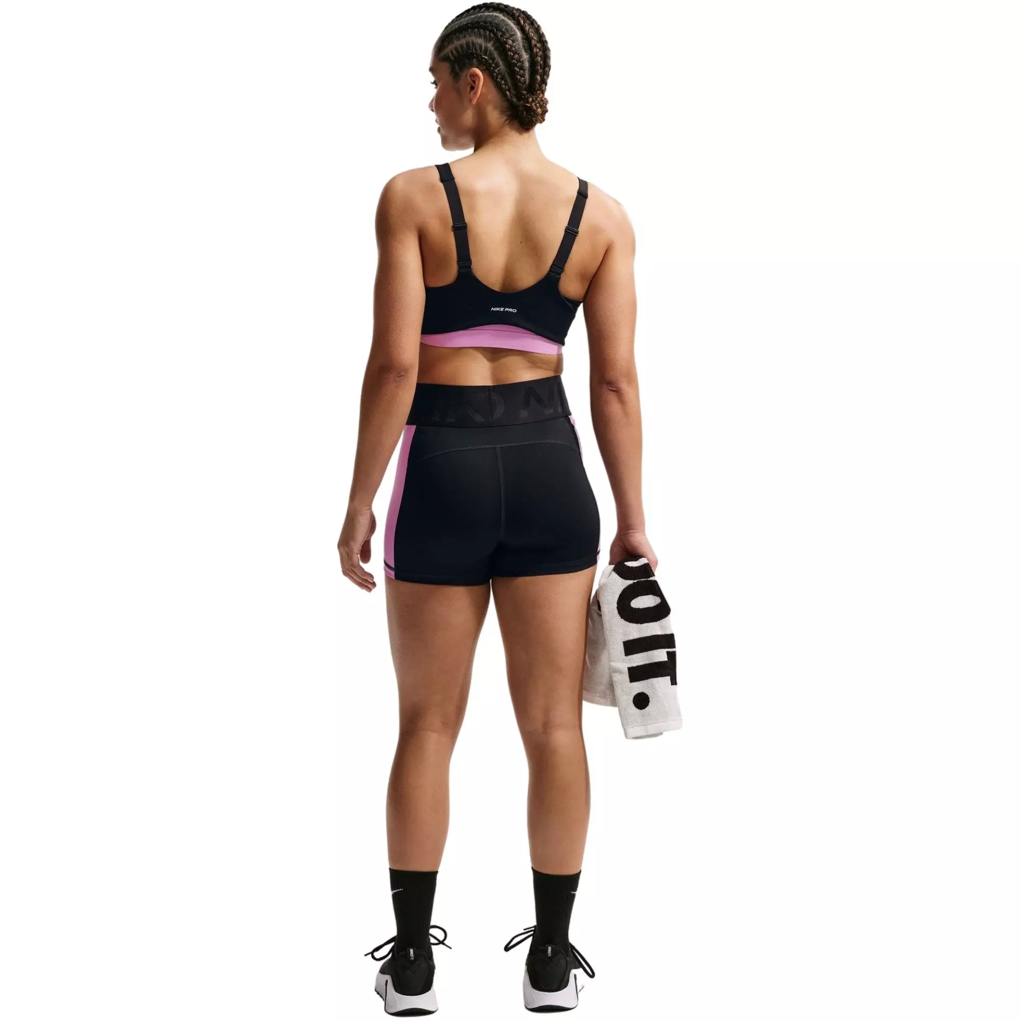 Nike Women's Pro Sculpt Dri-FIT High-Waisted 5" Biker Shorts - Black/Pink - BLACK/PINK