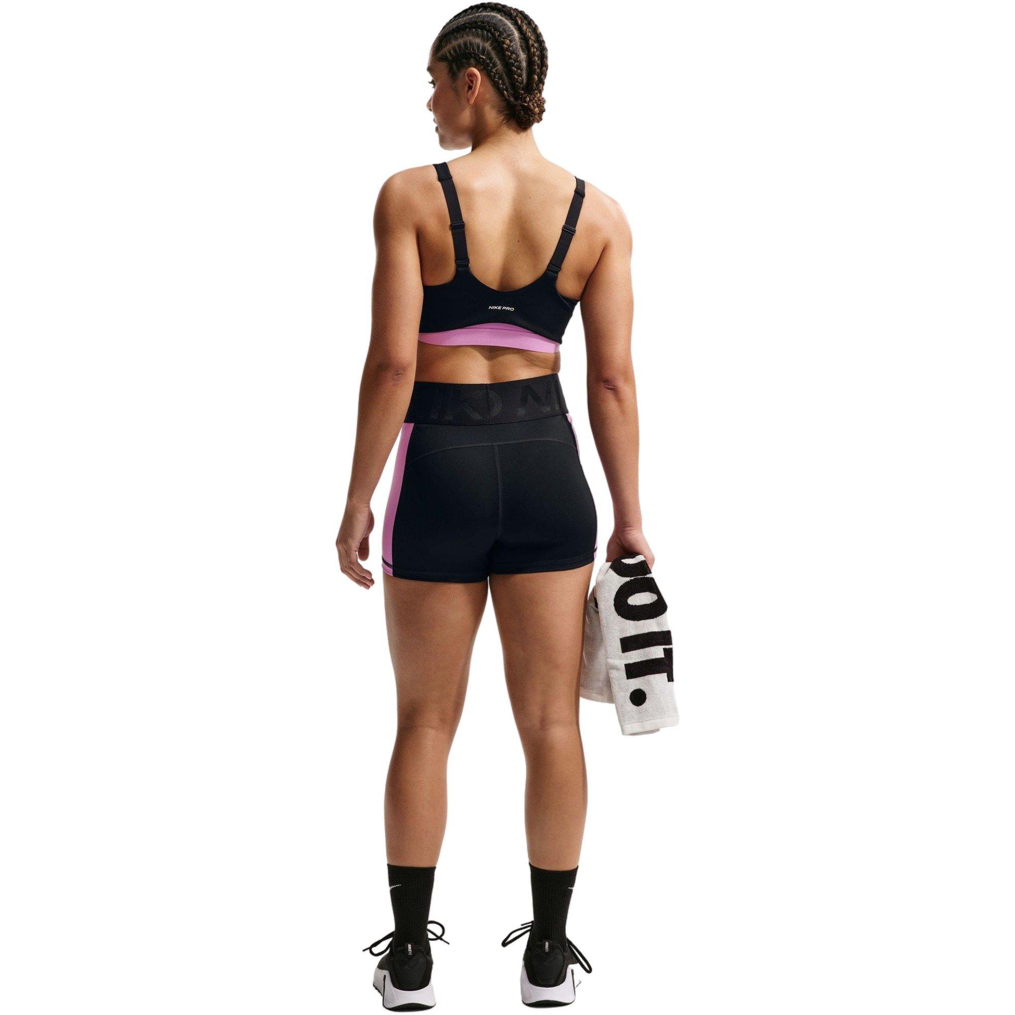 Nike Women's Pro Sculpt Dri-FIT High-Waisted 5" Biker Shorts - BLACK/PINK Thumbnail View 2
