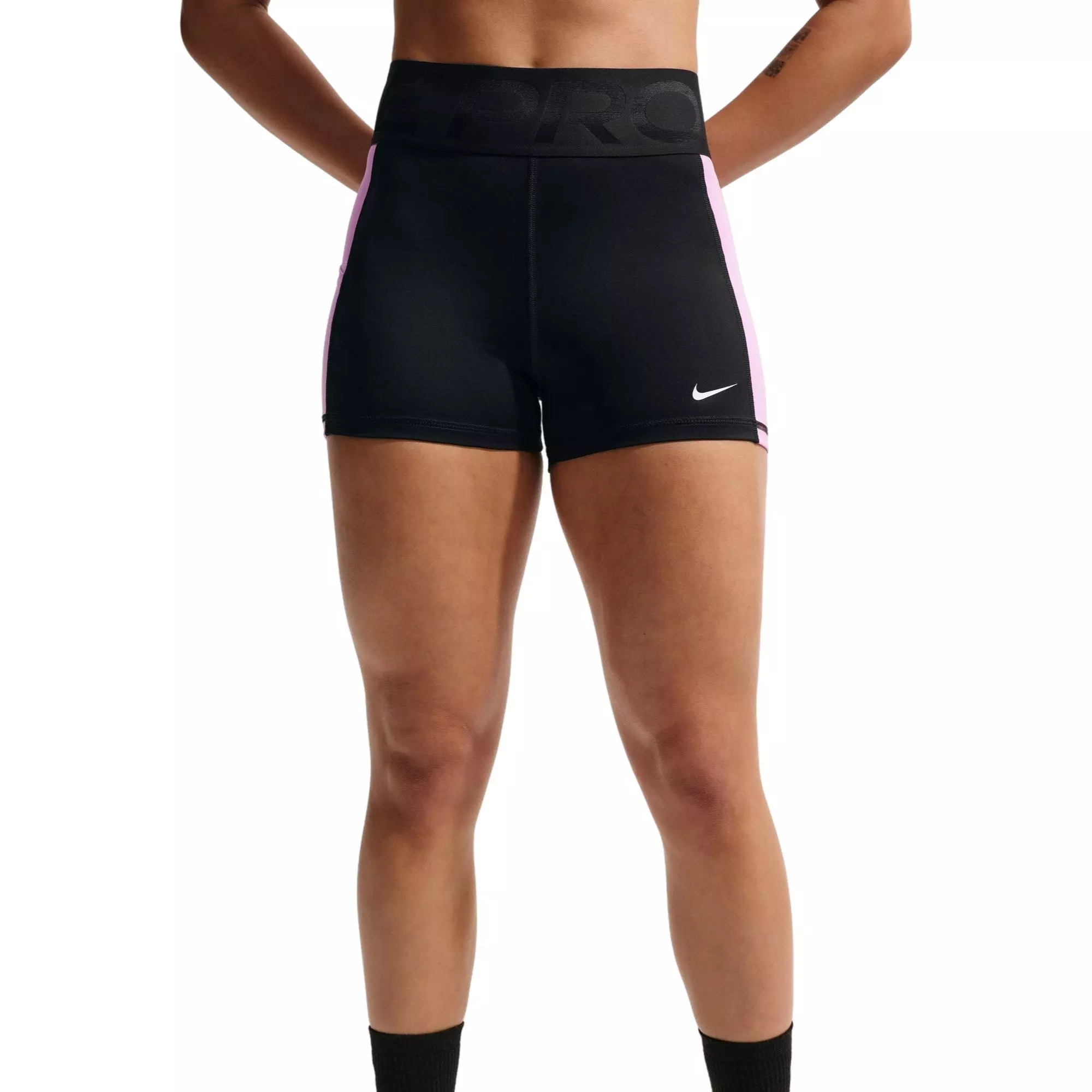 Nike Women's Pro Sculpt Dri-FIT High-Waisted 5" Biker Shorts - BLACK/PINK