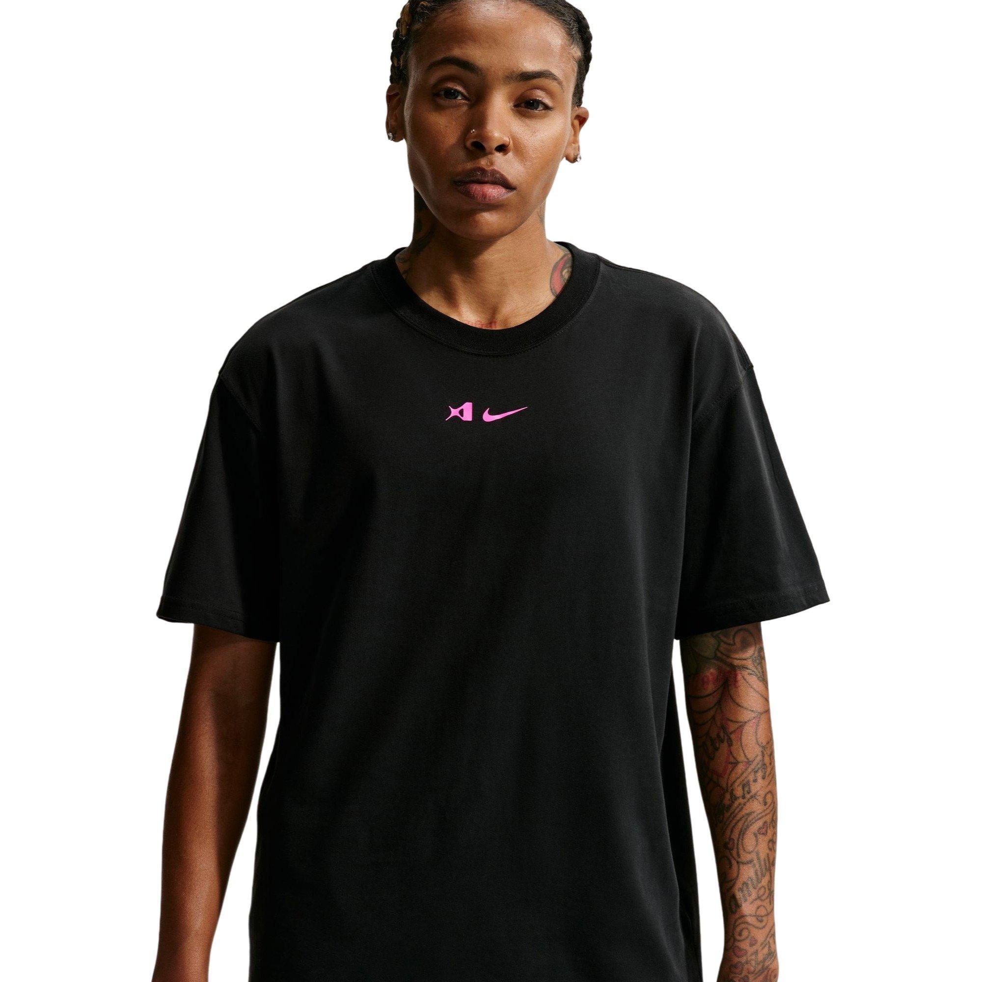 Nike Women's A'ja Dri-FIT Basketball Tee - Black/Pink - BLACK/PINK Thumbnail View 3
