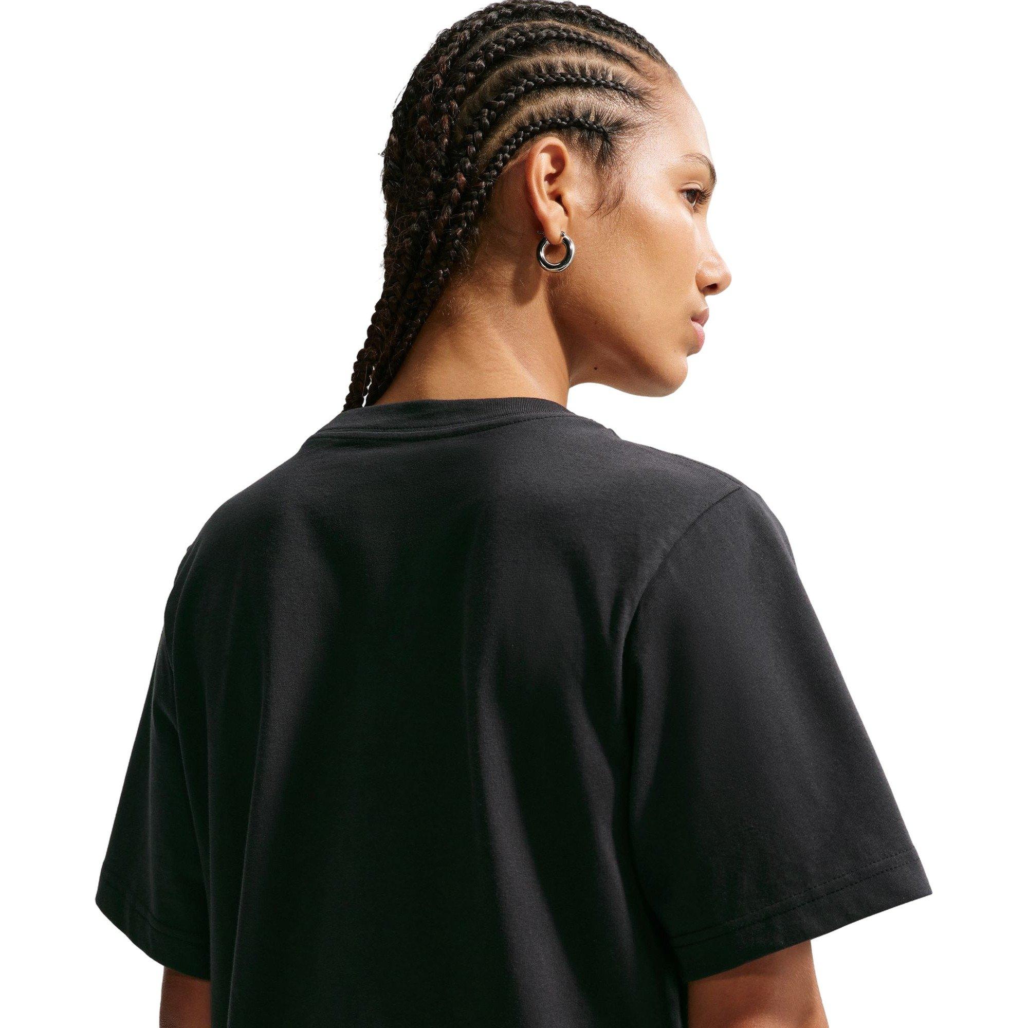Nike Women's Sportswear Swoosh Tee - BLACK/PINK Thumbnail View 4