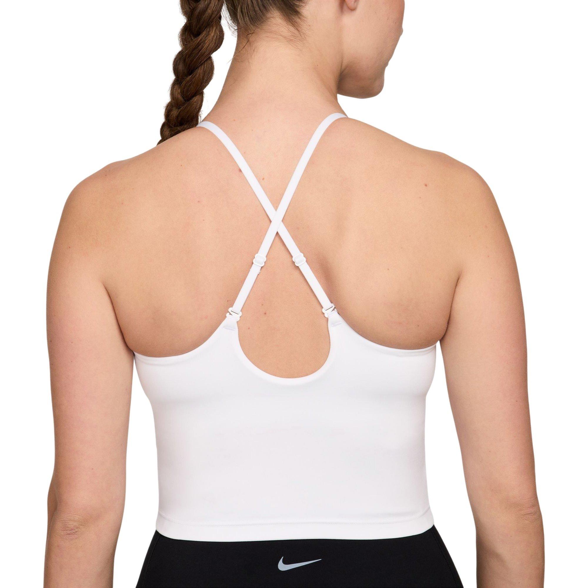 Nike Women's One Padded Adjustable Sports Bra Tank - WHITE Thumbnail View 3