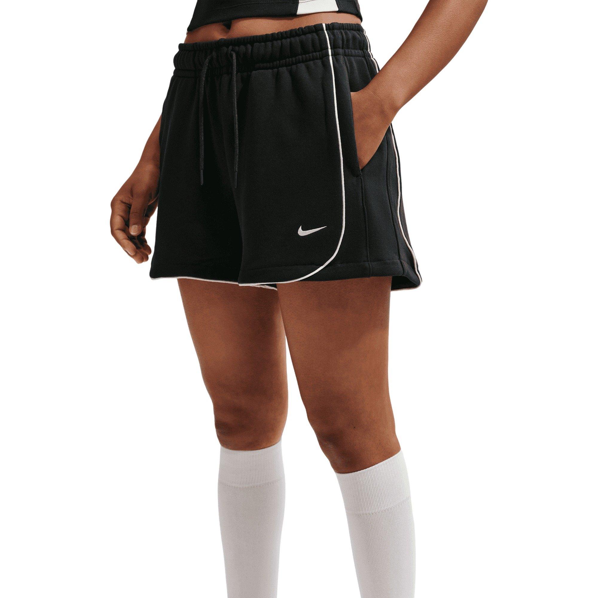 Nike Women's Sportswear Loose Mid-Rise 3" Fleece Shorts - BLACK/WHITE Thumbnail View 3