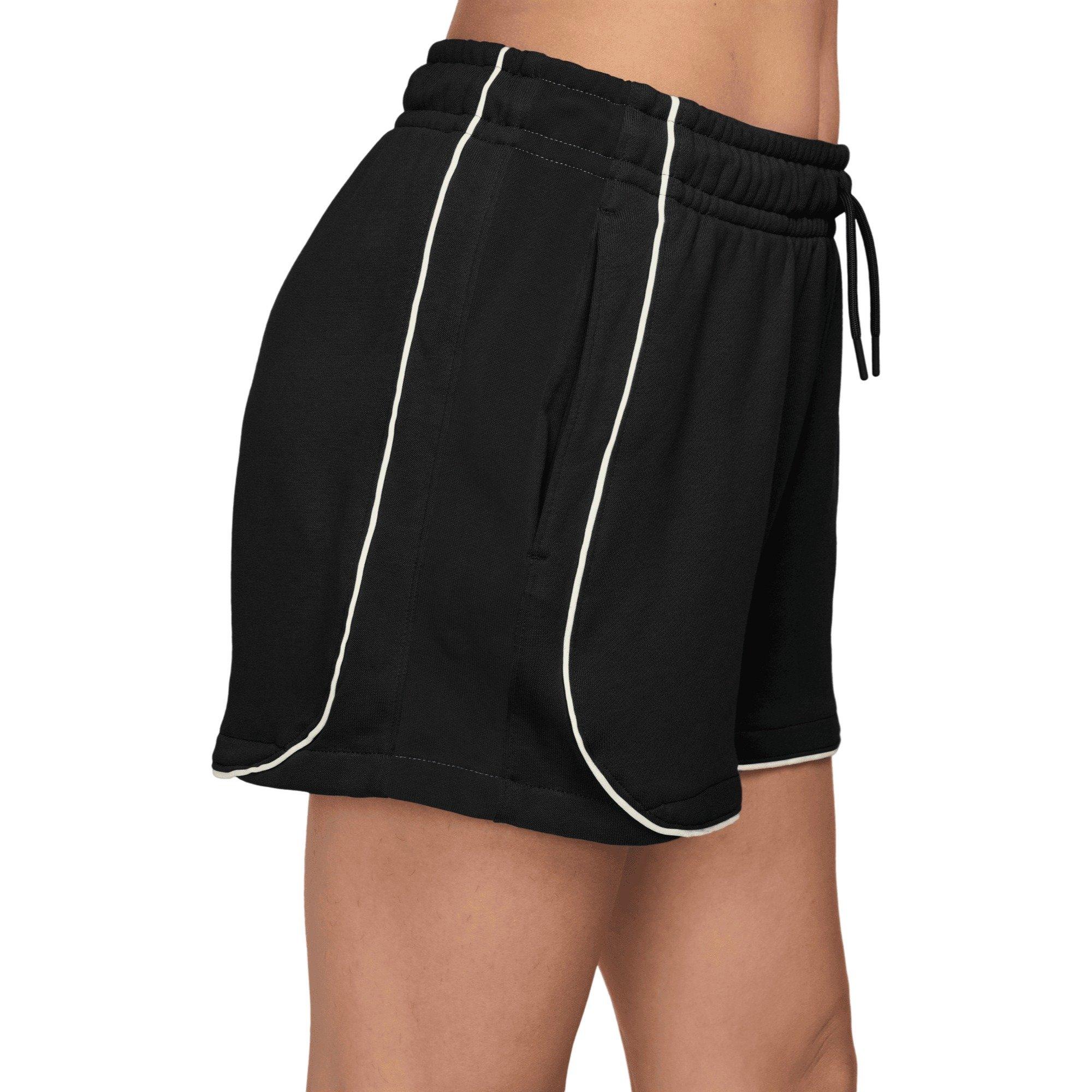 Nike Women's Sportswear Loose Mid-Rise 3" Fleece Shorts - BLACK/WHITE Thumbnail View 6