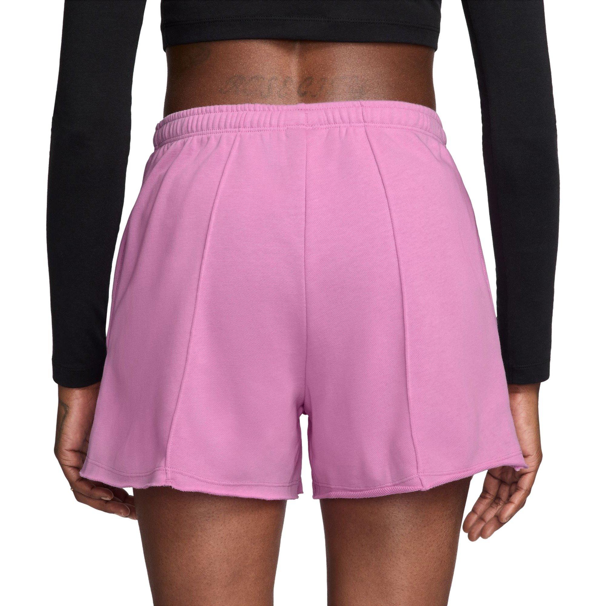 Nike Women's Sportswear Chill Terry Mid-Rise French Terry Shorts - Magenta - MAGENTA Thumbnail View 2