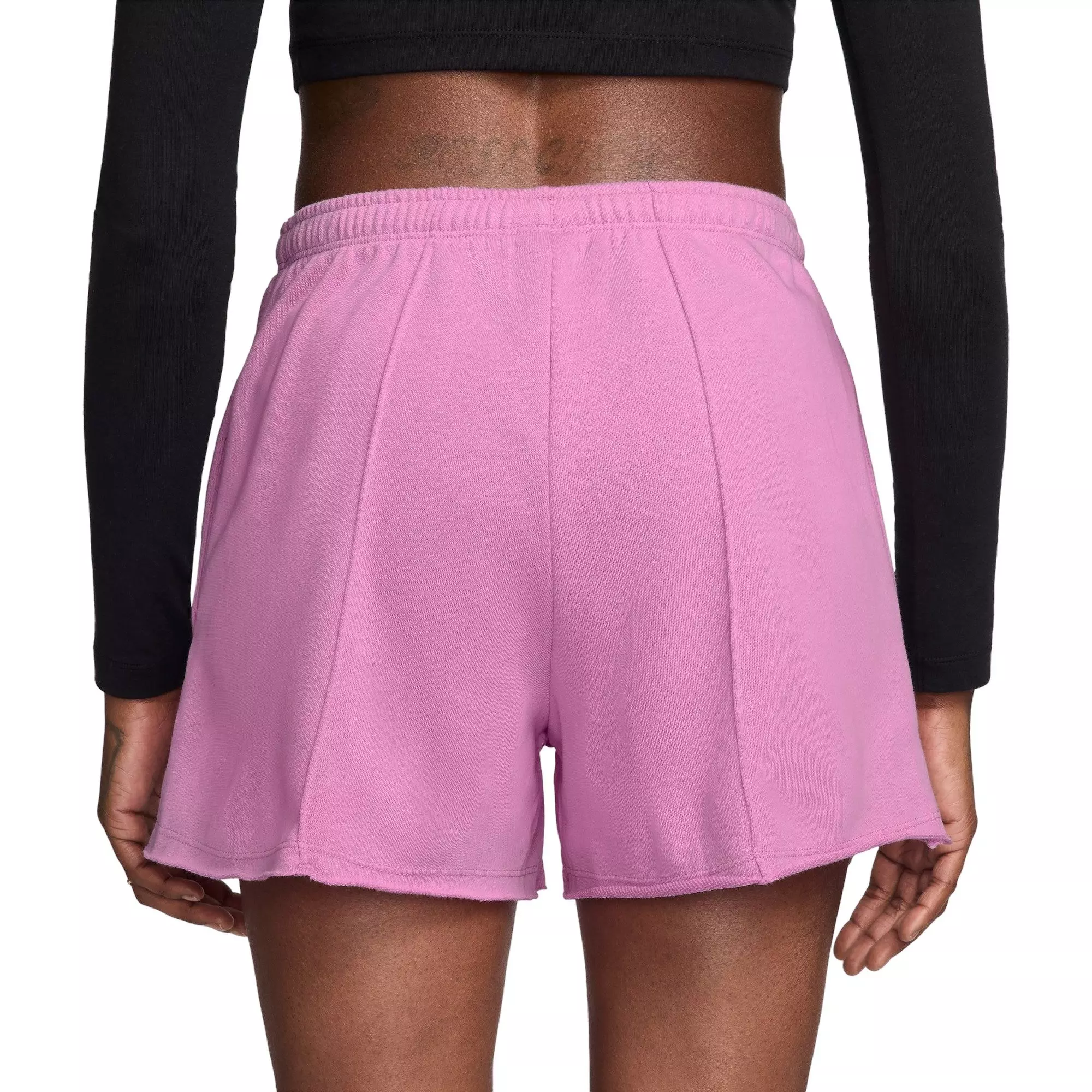 Nike Women's Sportswear Chill Terry Mid-Rise French Terry Shorts - Magenta - MAGENTA