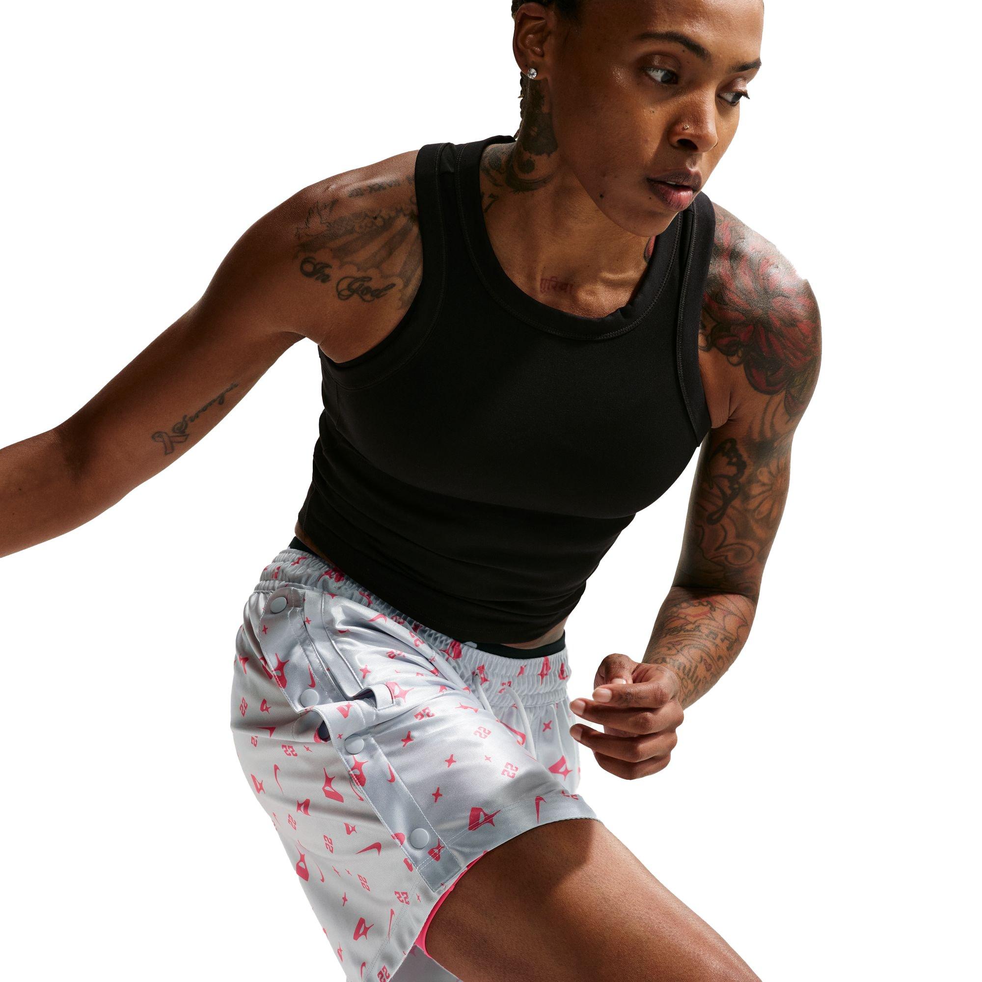 Nike A'ja Wilson "Pure Platinum" Women's Dri-FIT Basketball Short - PURE PLATINUM/HYPER PINK Thumbnail View 5