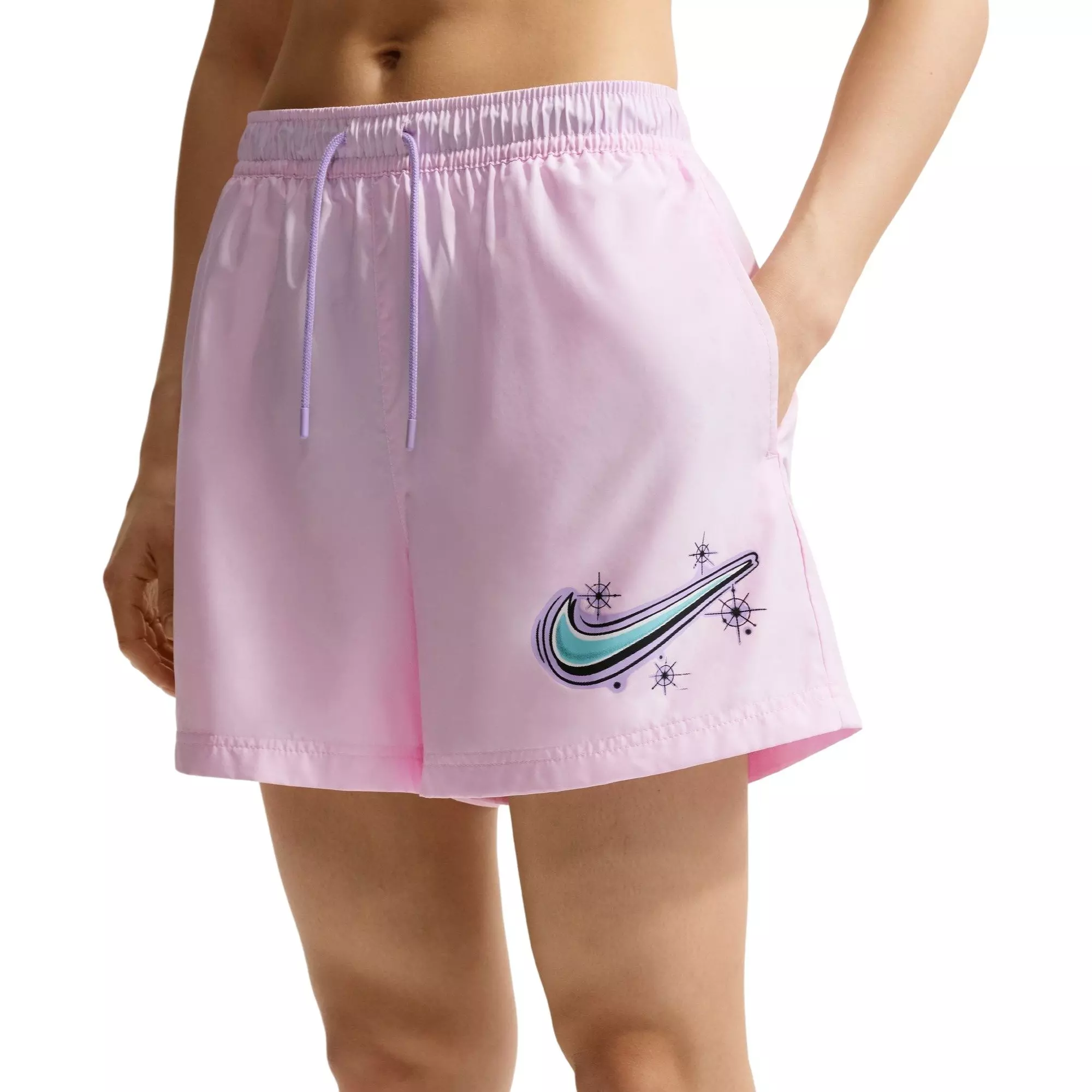 Nike Women's Sportswear Essentials Mid-Rise Woven Shorts - PINK