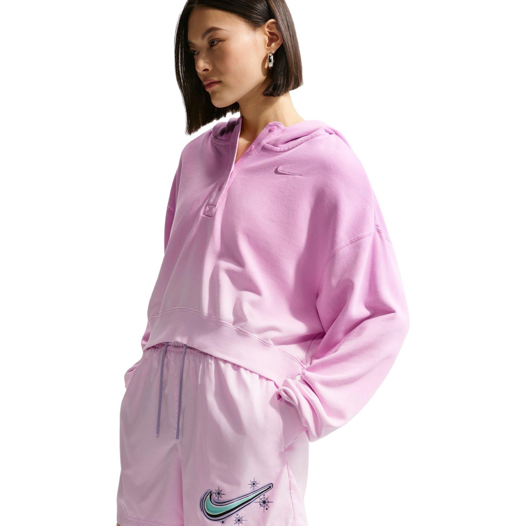 Nike Women's Sportswear Essentials Mid-Rise Woven Shorts - PINK Thumbnail View 5
