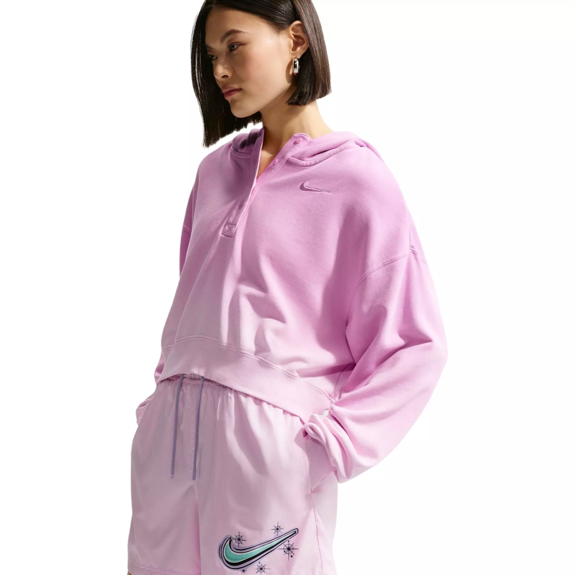 Nike Women's Sportswear Essentials Mid-Rise Woven Shorts - PINK
