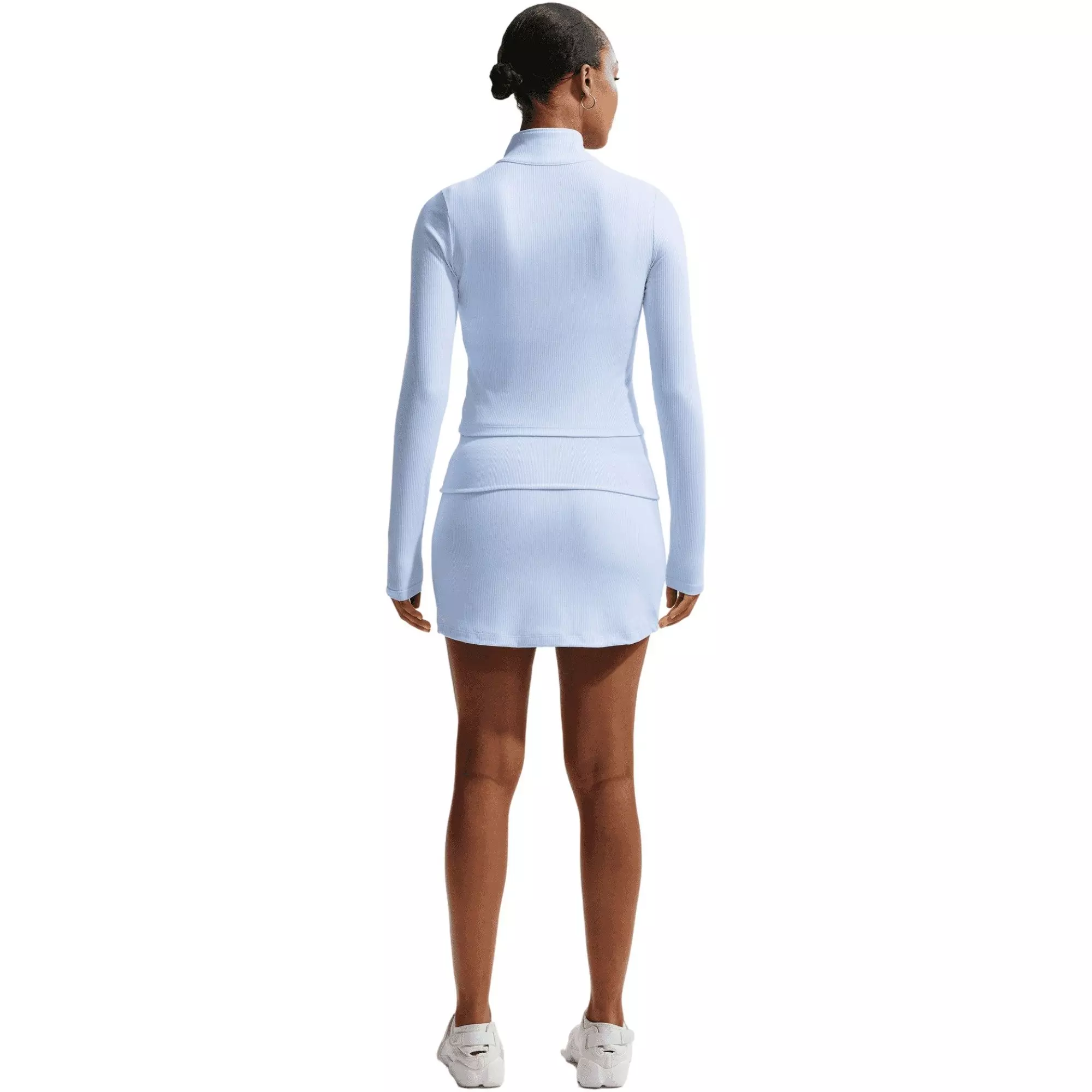 Nike Women's Sportswear Chill Knit Mid-Rise Tight Ribbed Skort-Lt Blue - LT BLUE