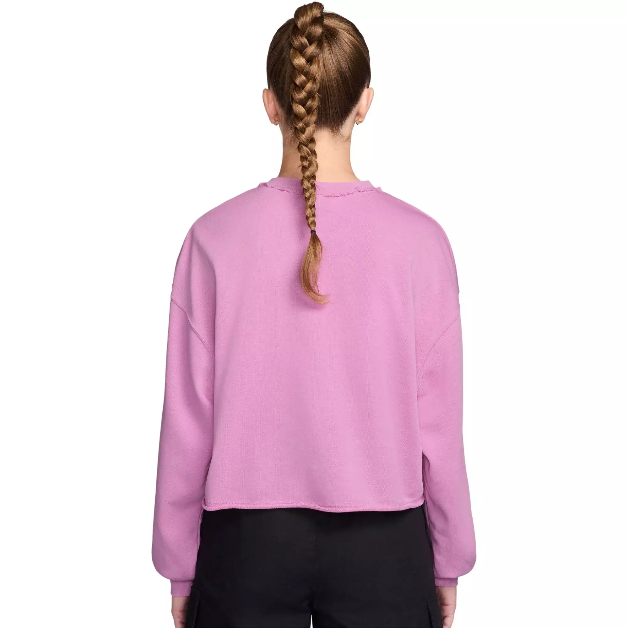 Nike Women's Sportswear Chill Terry Oversized French Terry Crew-Neck Sweatshirt - PINK