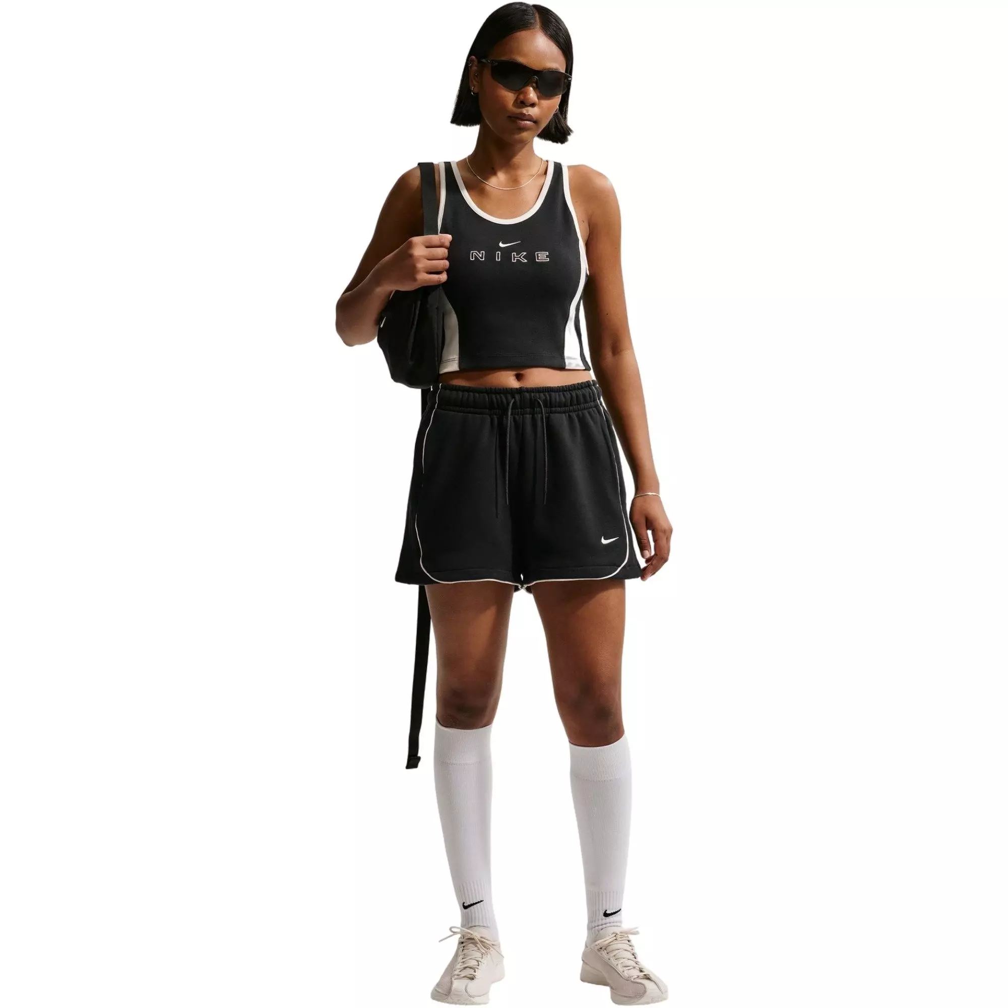 Nike Women's Sportswear Tight Graphic Tank Top - Black/White - BLACK/WHITE