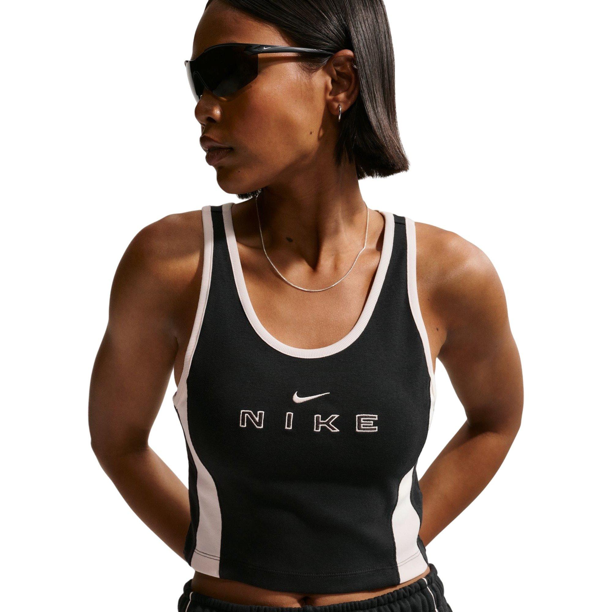 Nike Women's Sportswear Tight Graphic Tank Top - Black/White - BLACK/WHITE Thumbnail View 3