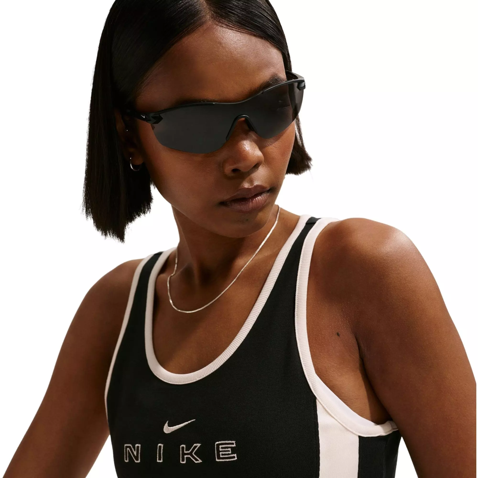 Nike Women's Sportswear Tight Graphic Tank Top - Black/White - BLACK/WHITE