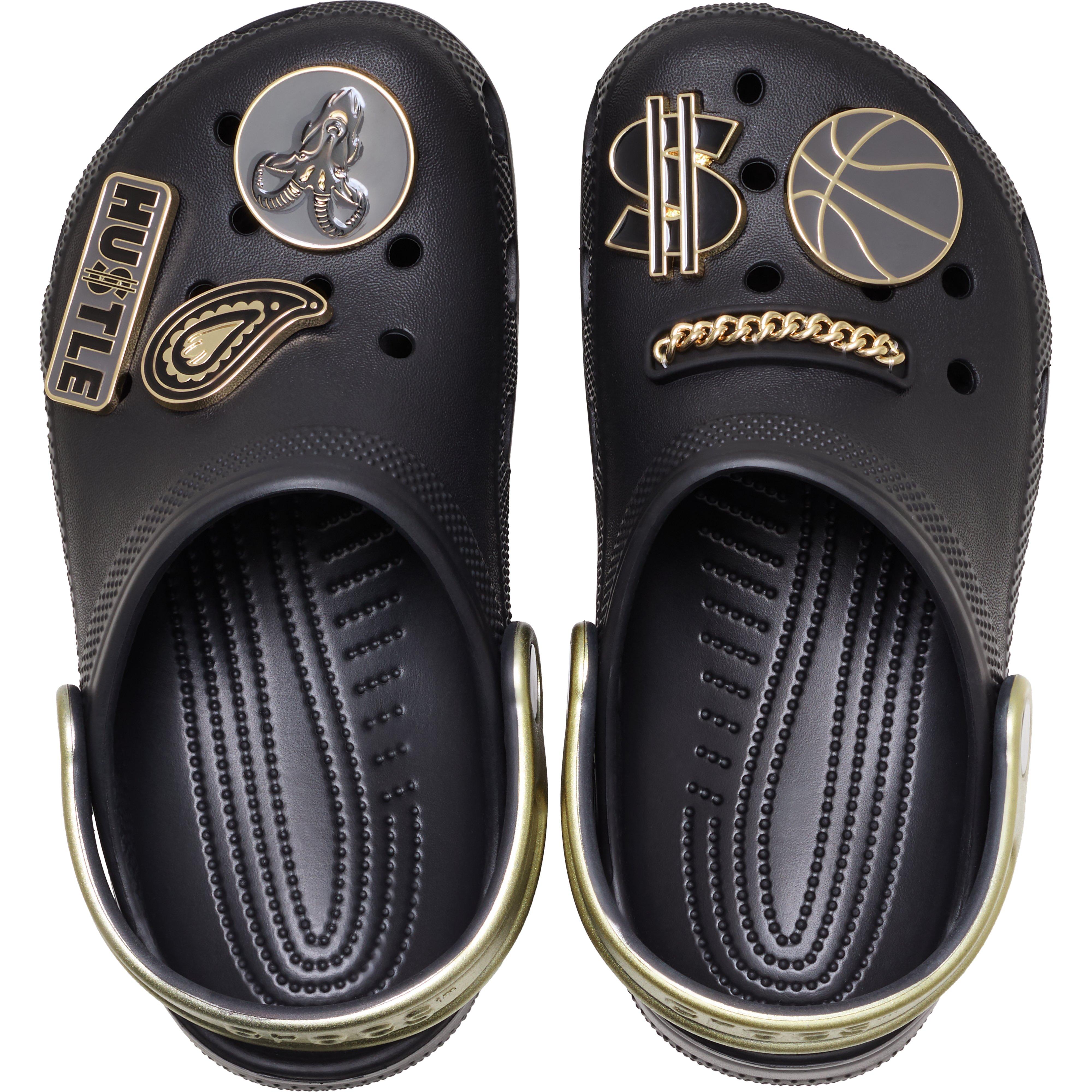 Crocs Classic "Black/Gold" Grade School Boys' Shoe - BLACK/GOLD Thumbnail View 3