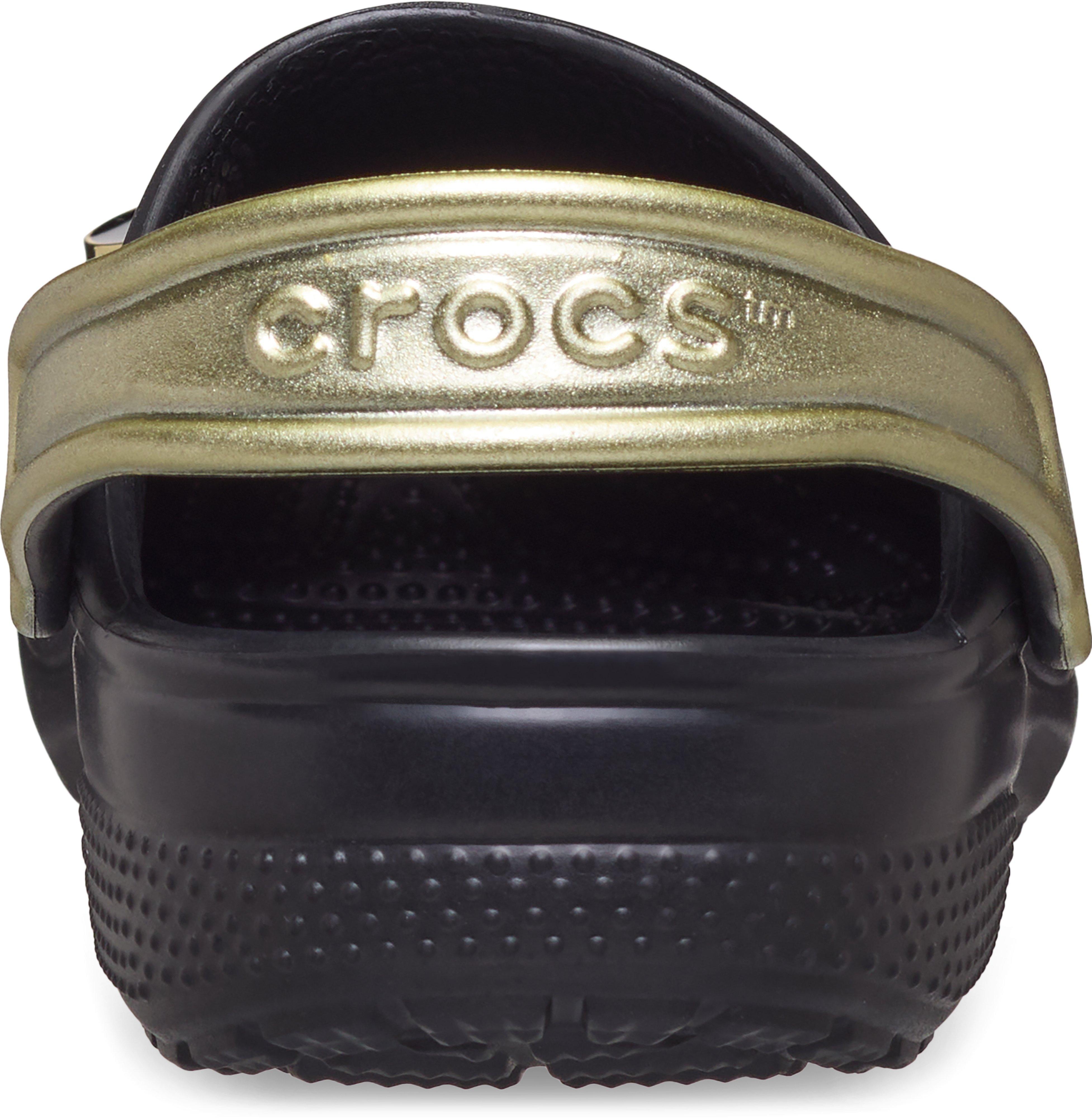 Crocs Classic "Black/Gold" Preschool Boys' Clog - BLACK/GOLD Thumbnail View 6