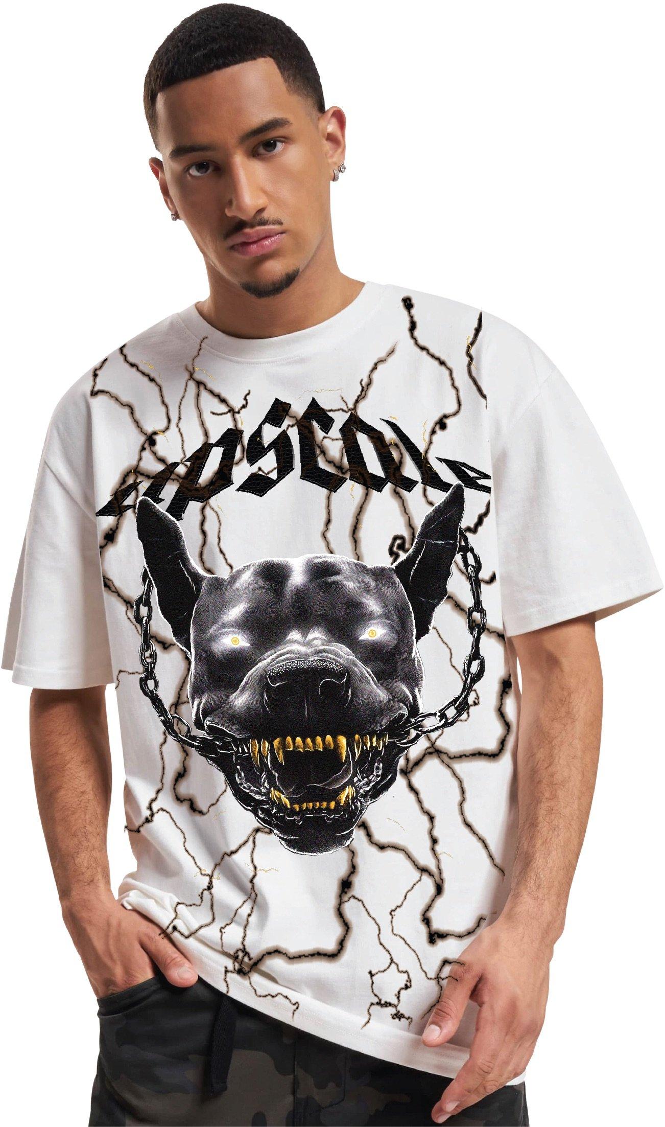 Upscale Men's Electrified Pitbull Tee - White - WHITE Thumbnail View 1