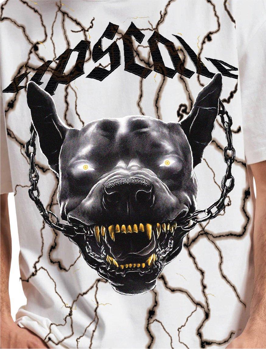 Upscale Men's Electrified Pitbull Tee - White - WHITE Thumbnail View 3