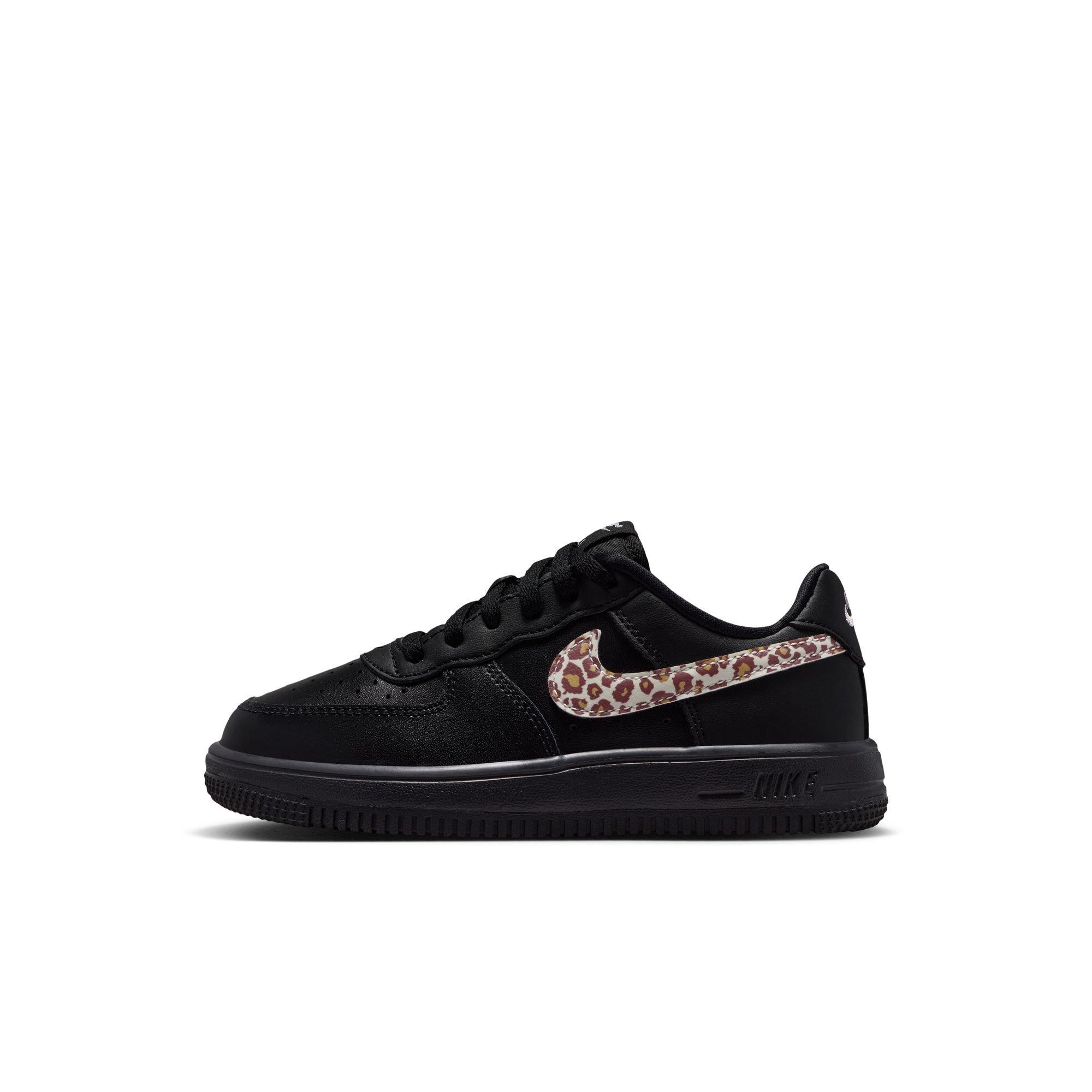 Nike Air Force 1 Low Cheetah "Black/White" Preschool Girls' Shoe - BLACK Thumbnail View 3