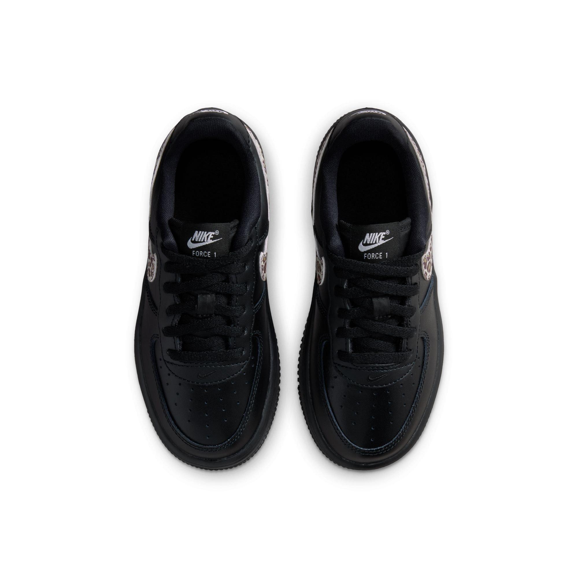 Nike Air Force 1 Low Cheetah "Black/White" Preschool Girls' Shoe - BLACK Thumbnail View 6