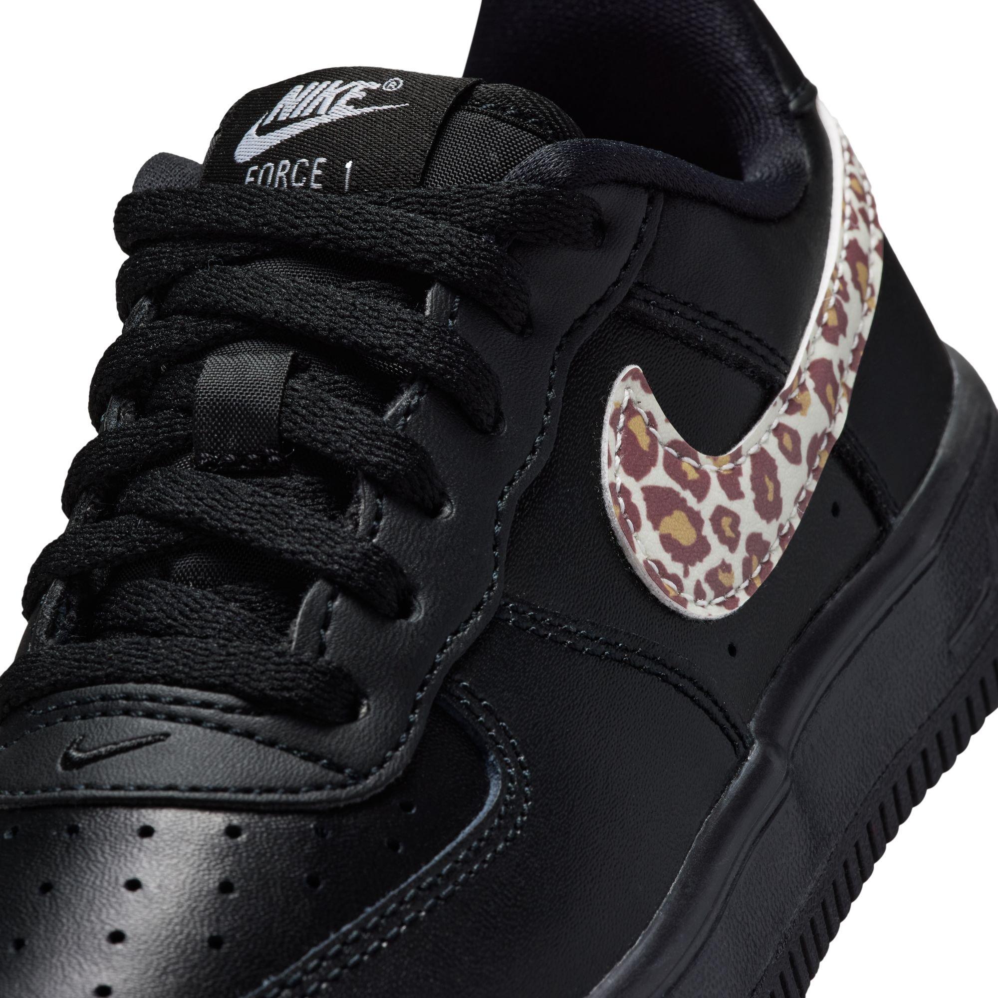Nike Air Force 1 Low Cheetah "Black/White" Preschool Girls' Shoe - BLACK Thumbnail View 9