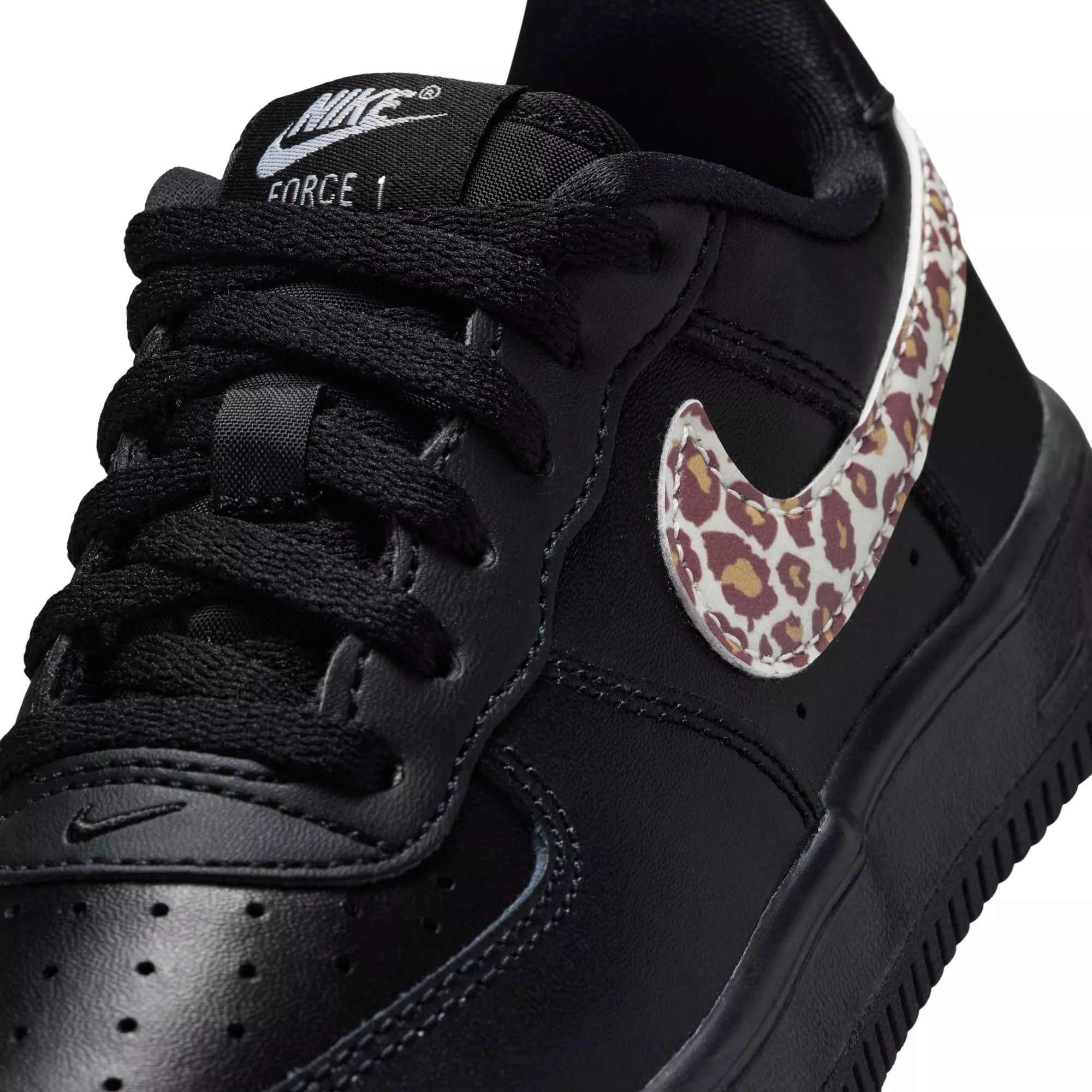Nike Air Force 1 Low Cheetah "Black/White" Preschool Girls' Shoe - BLACK