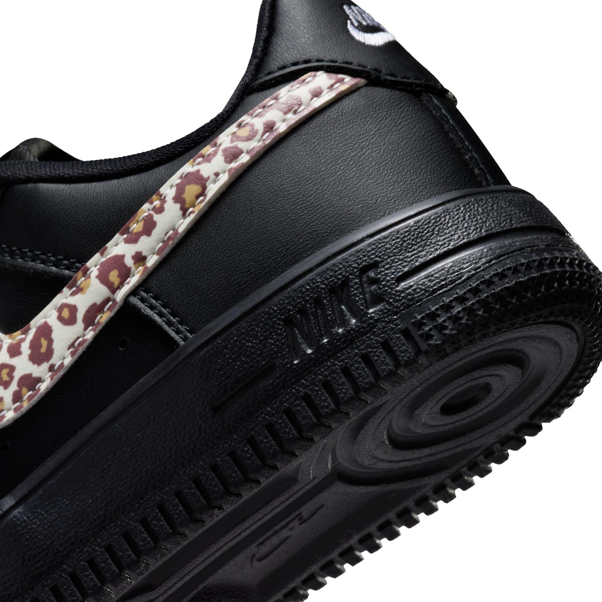Nike Air Force 1 Low Cheetah "Black/White" Preschool Girls' Shoe - BLACK Thumbnail View 10