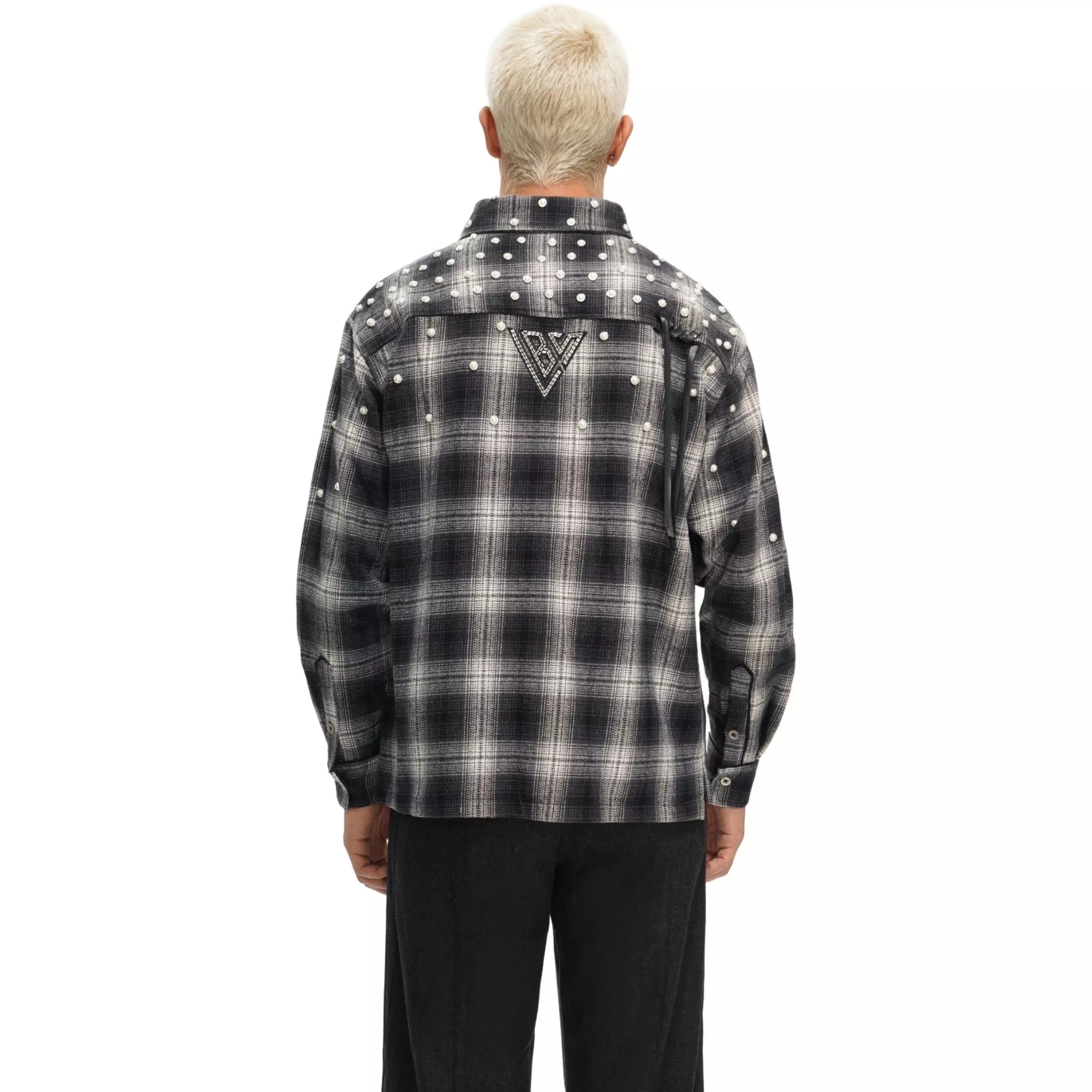 Valabasas Men's Cadense Long-Sleeve Woven Shirt - Black/White - BLACK