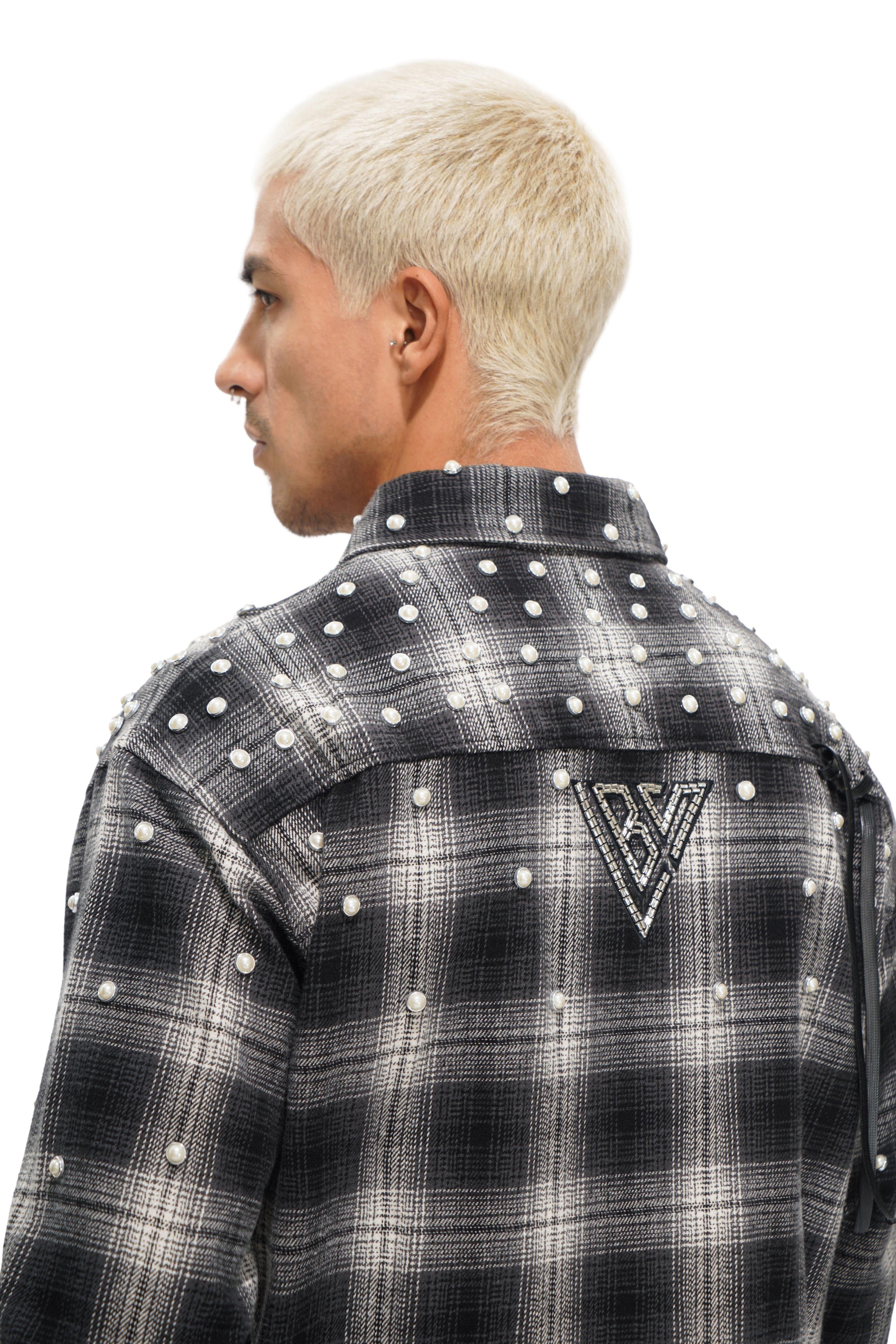 Valabasas Men's Cadense Long-Sleeve Woven Shirt - Black/White - BLACK Thumbnail View 7