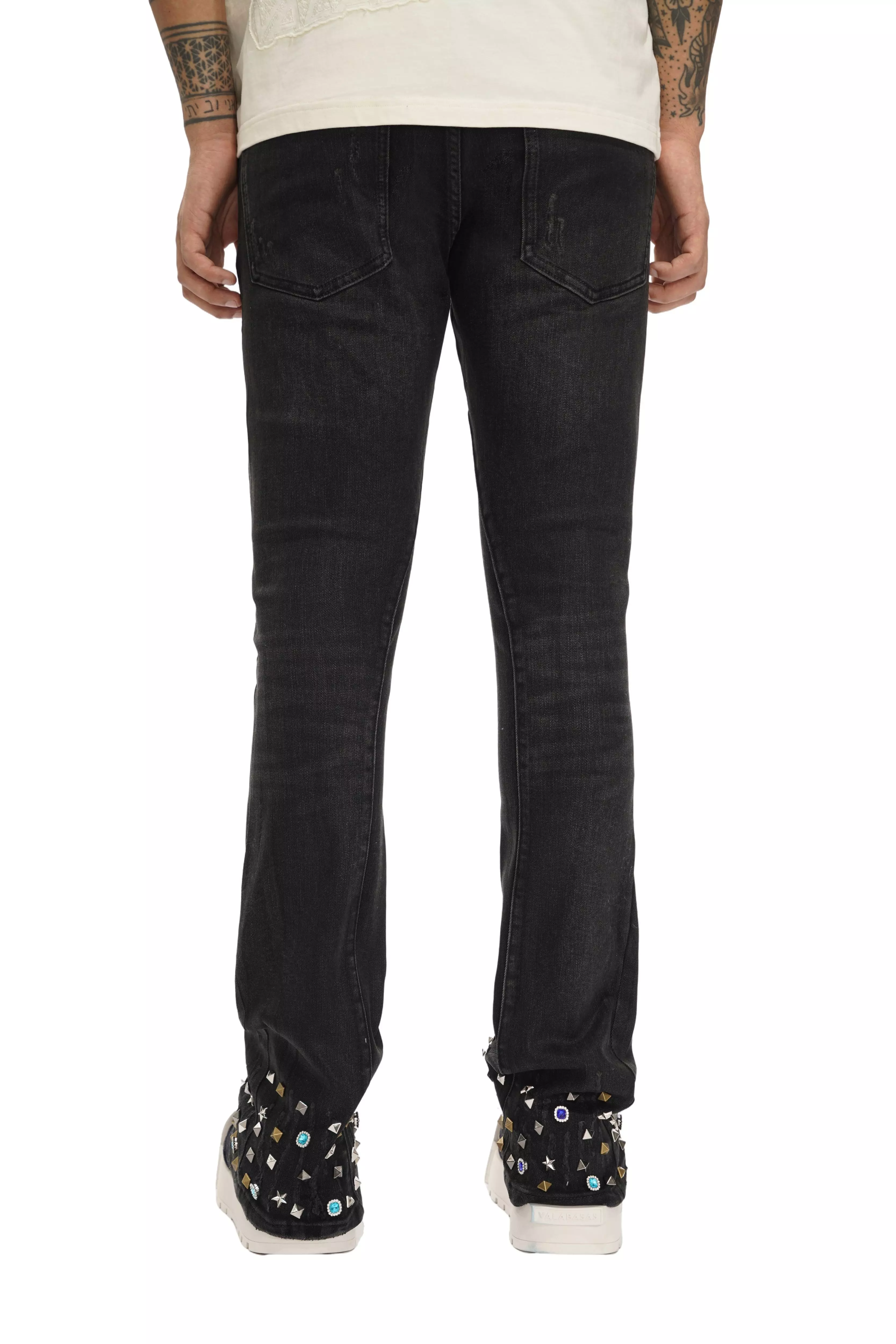 Valabasas Men's Ion Stacked Denim Jeans - Grey Washed Wax - GREY