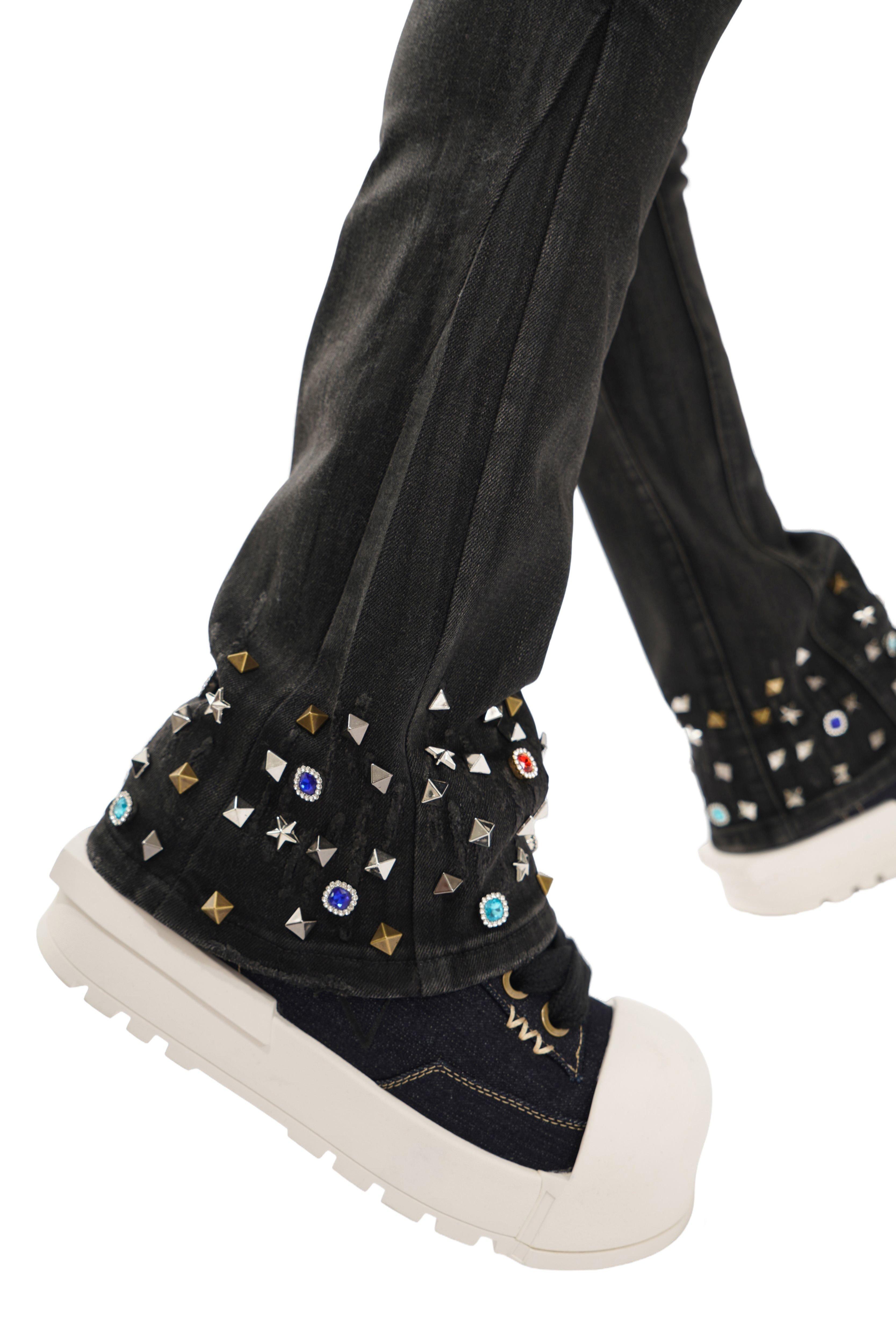 Valabasas Men's Ion Stacked Denim Jeans - Grey Washed Wax - GREY Thumbnail View 7