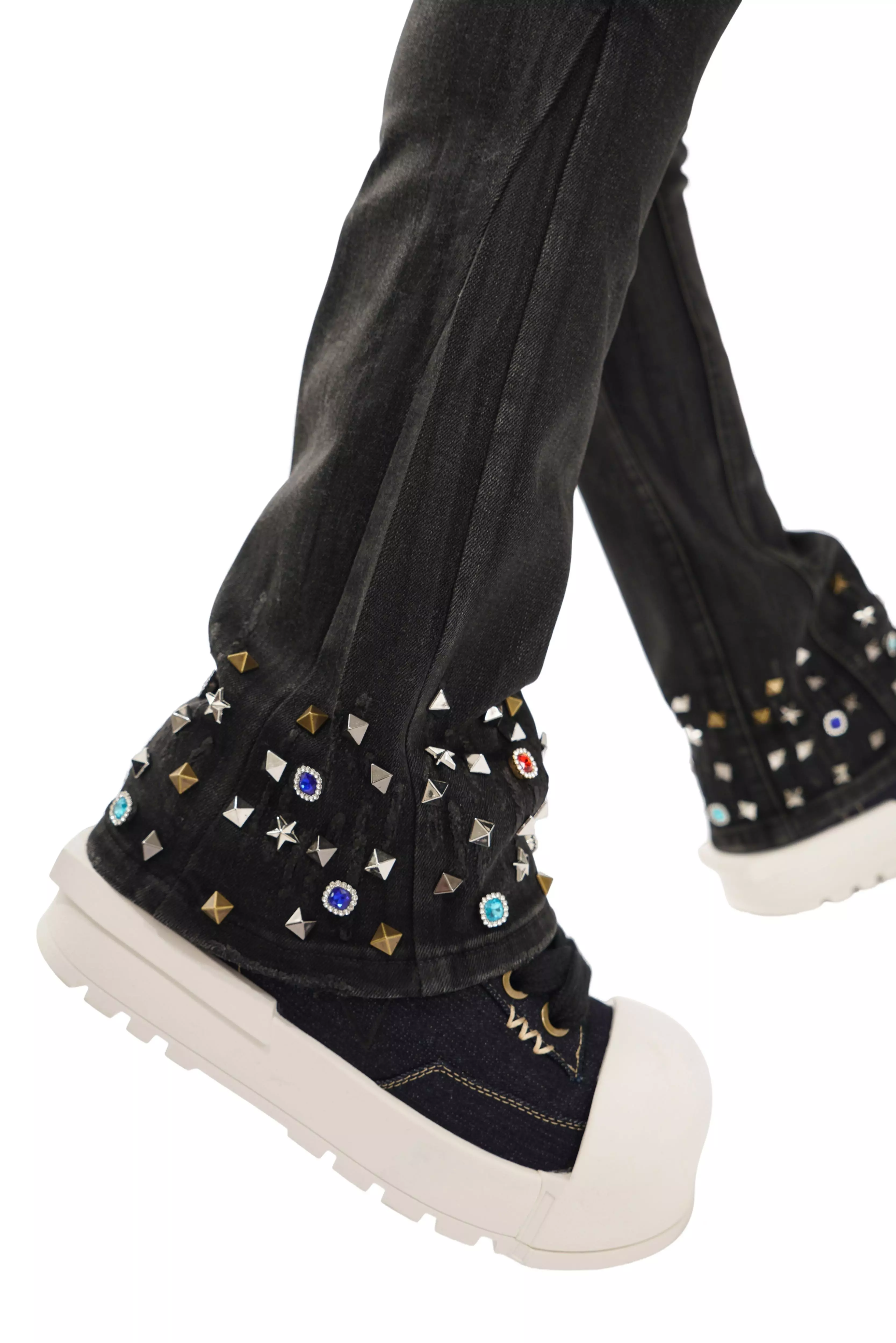 Valabasas Men's Ion Stacked Denim Jeans - Grey Washed Wax - GREY