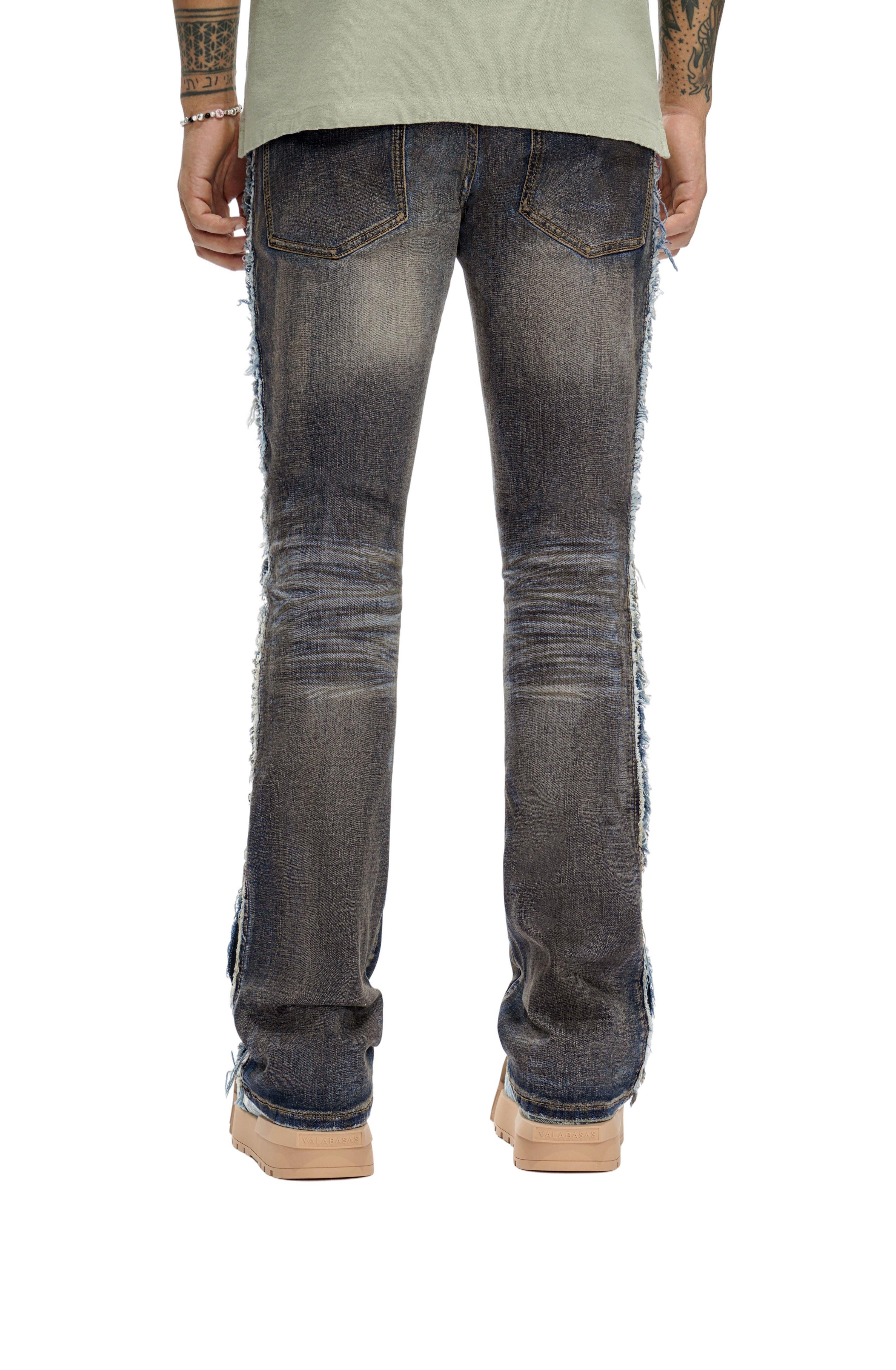 Valabasas Men's Burrow Stacked Denim Jeans - Blue/Black - BLUE/BLACK Thumbnail View 2