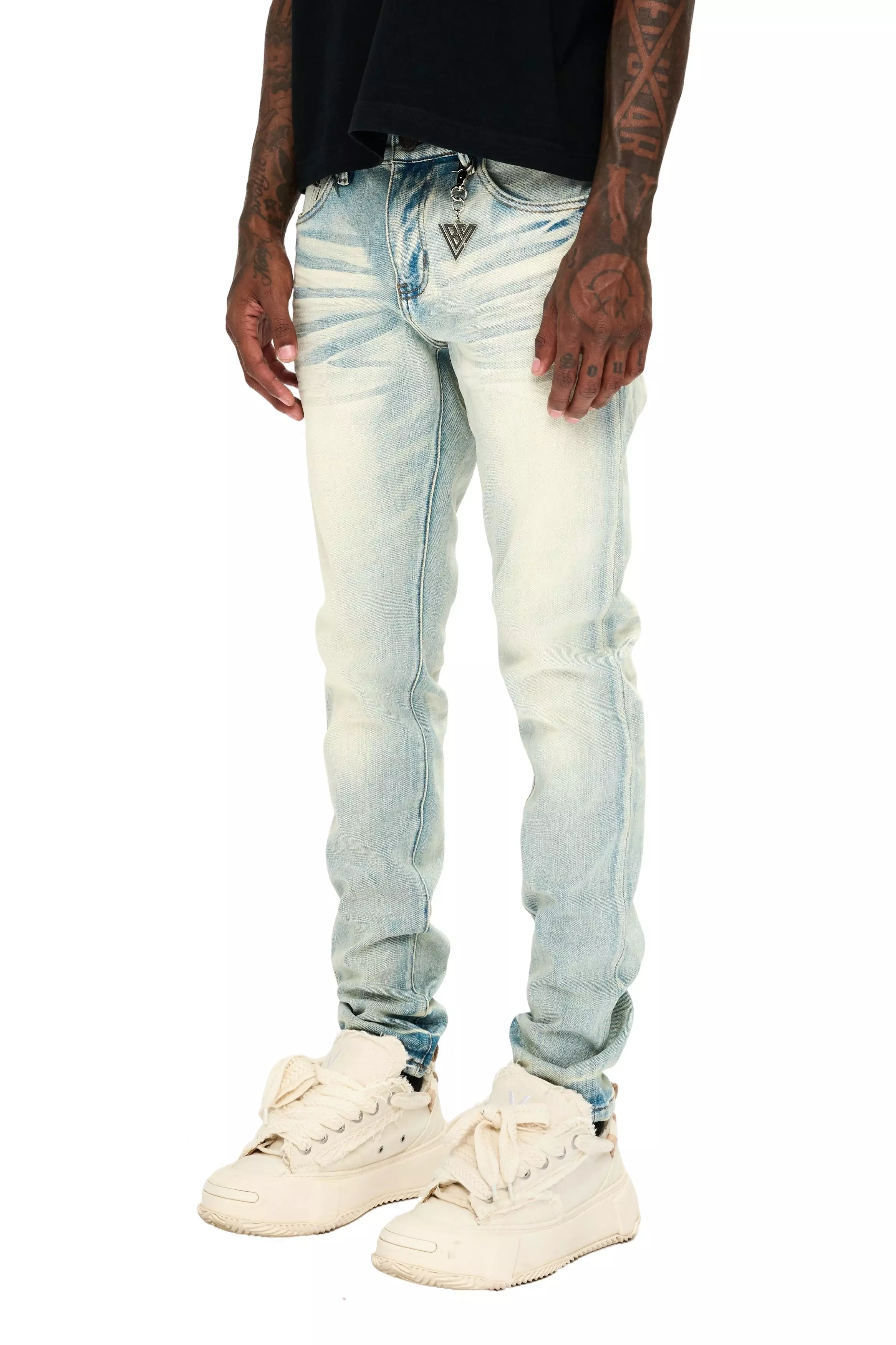 Valabasas Men's Mr. Slim Stretch Denim Jeans - Light Wash - LT BLUE