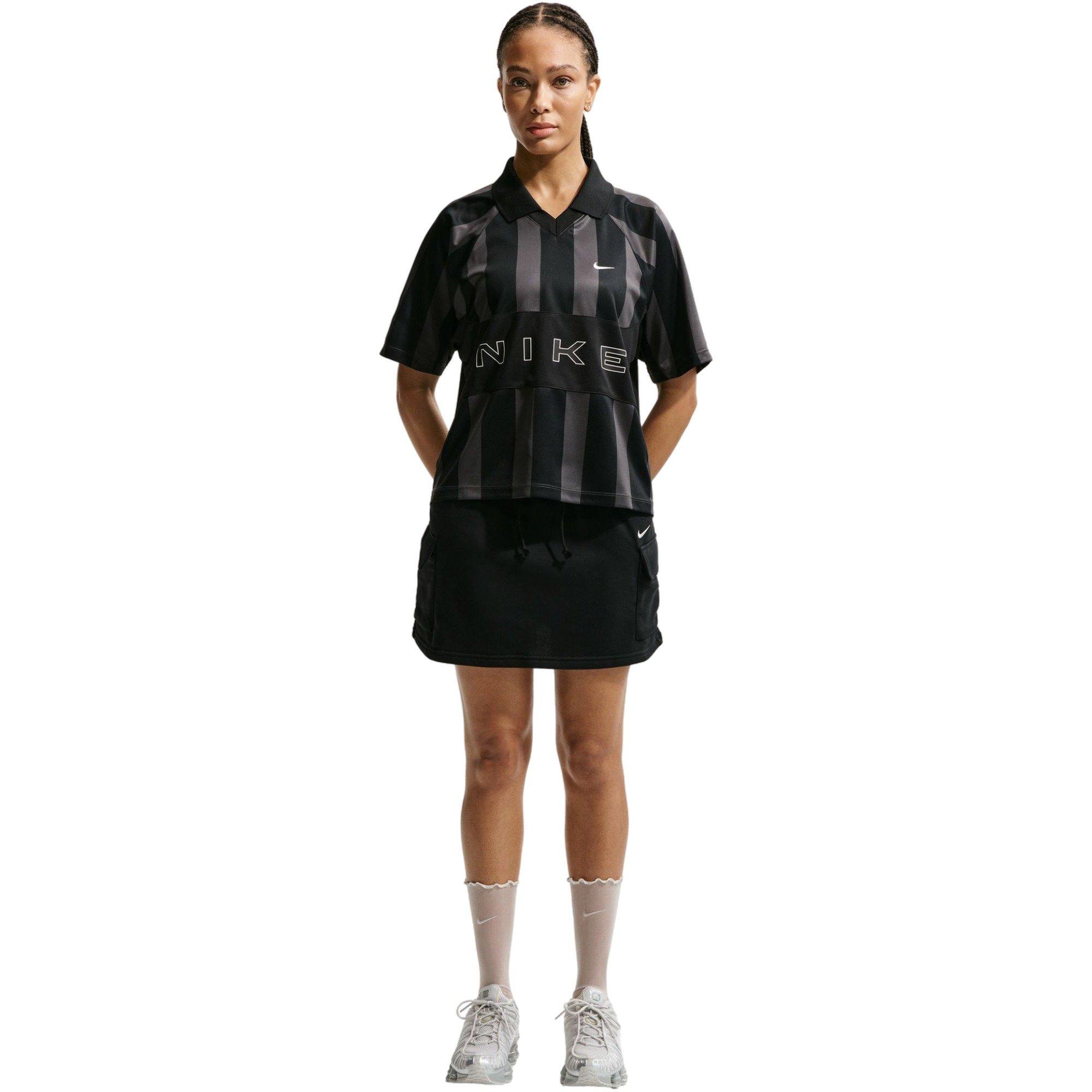 Nike Women's Sportswear Oversized Jersey - BLACK/GREY Thumbnail View 1