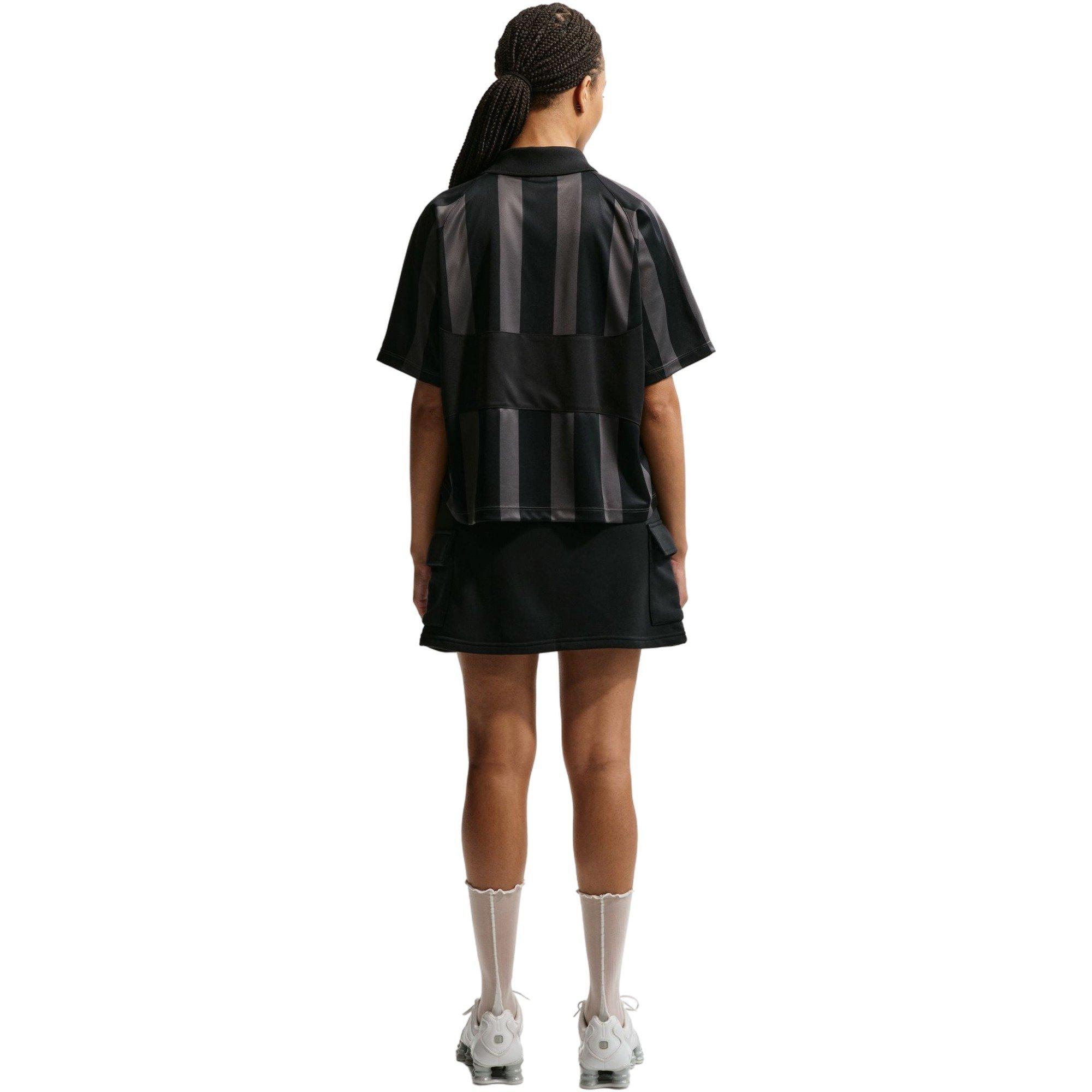 Nike Women's Sportswear Oversized Jersey - BLACK/GREY Thumbnail View 2