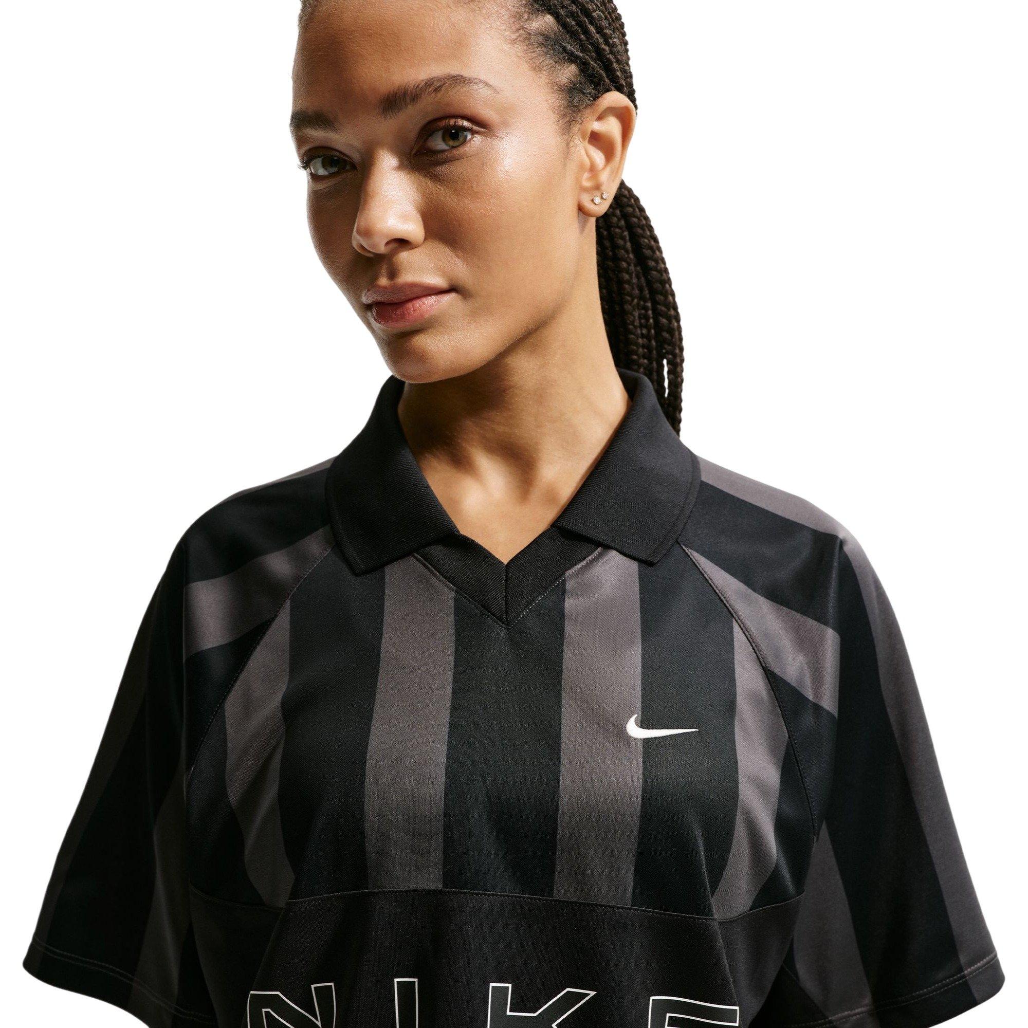 Nike Women's Sportswear Oversized Jersey - BLACK/GREY Thumbnail View 3