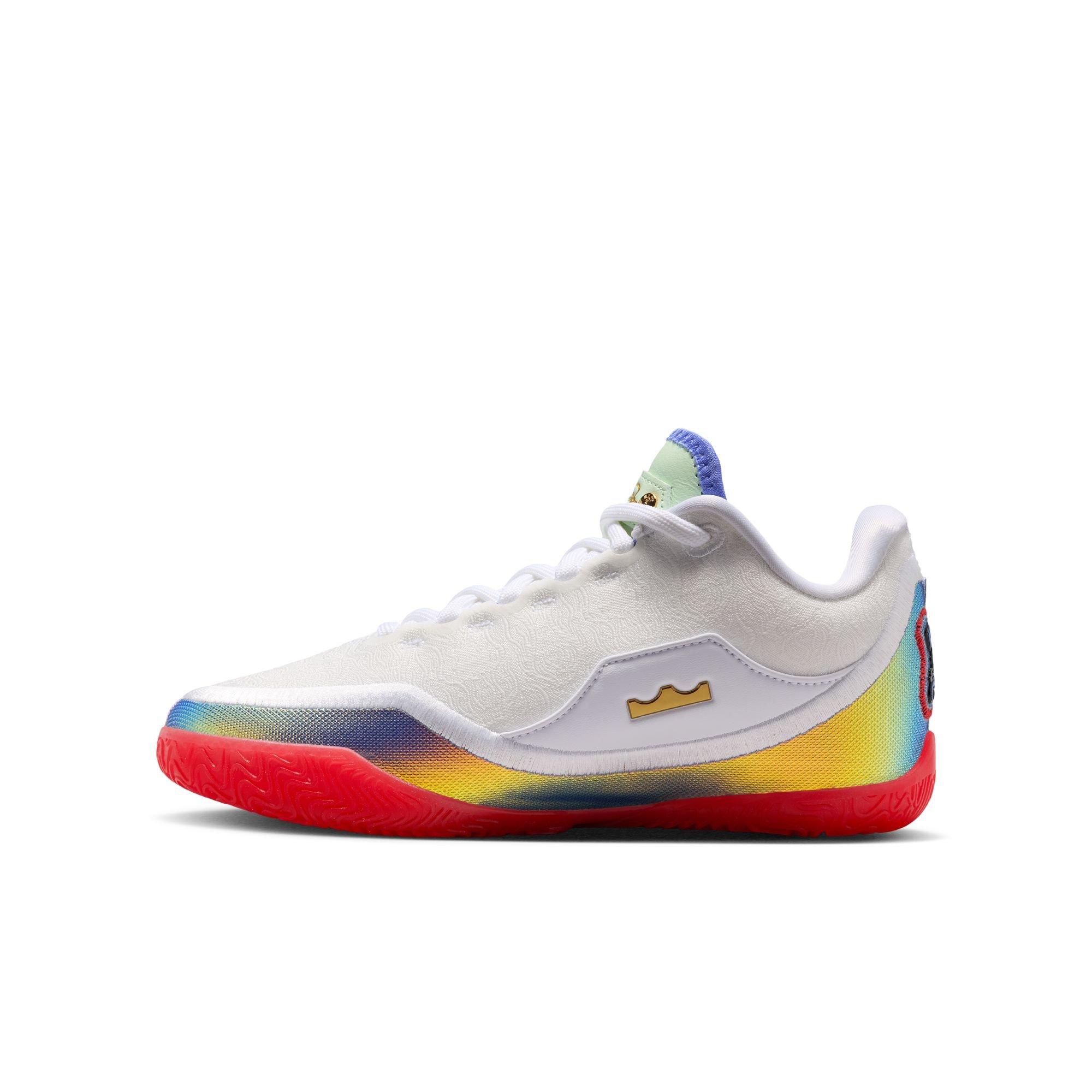 Nike LeBron XXIII "Motor King" Grade School Kids' Basketball Shoe - WHITE/CRIMSON/VOLT TINT Thumbnail View 9