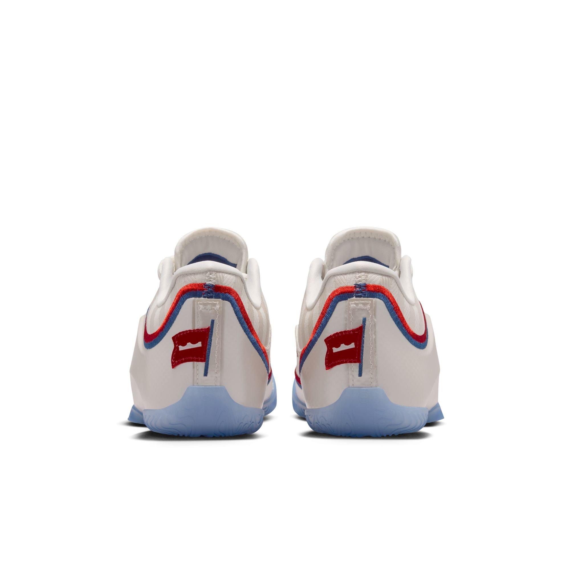 Nike LeBron XXIII "Old Glory" Grade School Kids' Basketball Shoe - PALE IVORY/METALLIC GOLD/UNIVERSITY RED Thumbnail View 12