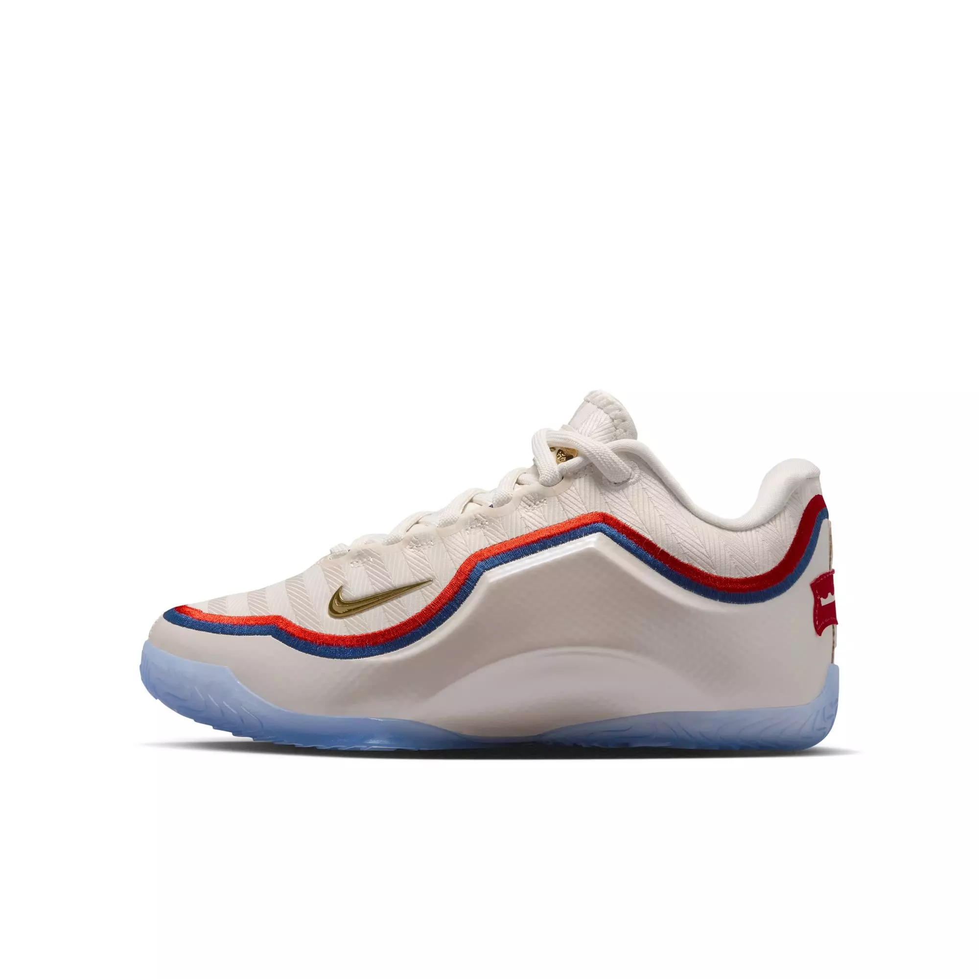 Nike LeBron XXIII "Old Glory" Grade School Kids' Basketball Shoe - PALE IVORY/METALLIC GOLD/UNIVERSITY RED