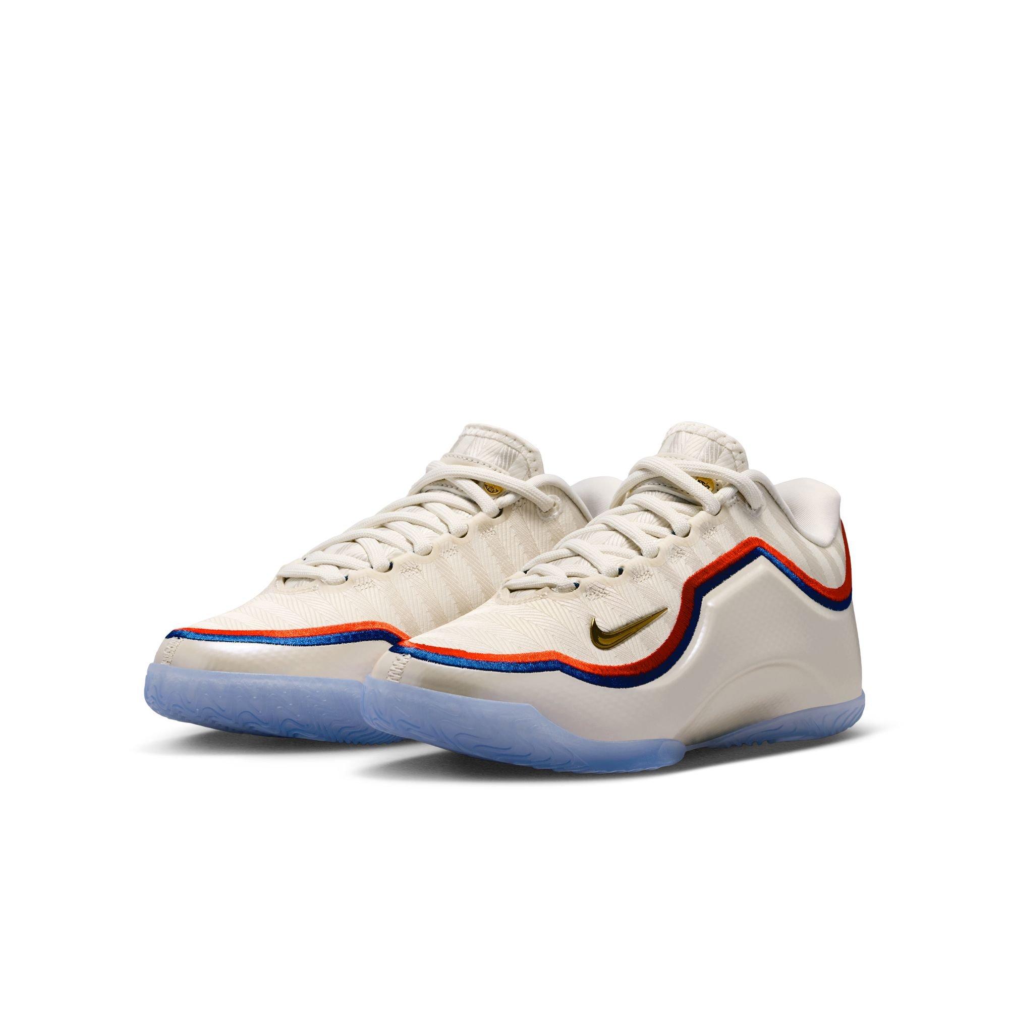 Nike LeBron XXIII "Old Glory" Grade School Kids' Basketball Shoe - PALE IVORY/METALLIC GOLD/UNIVERSITY RED Thumbnail View 4