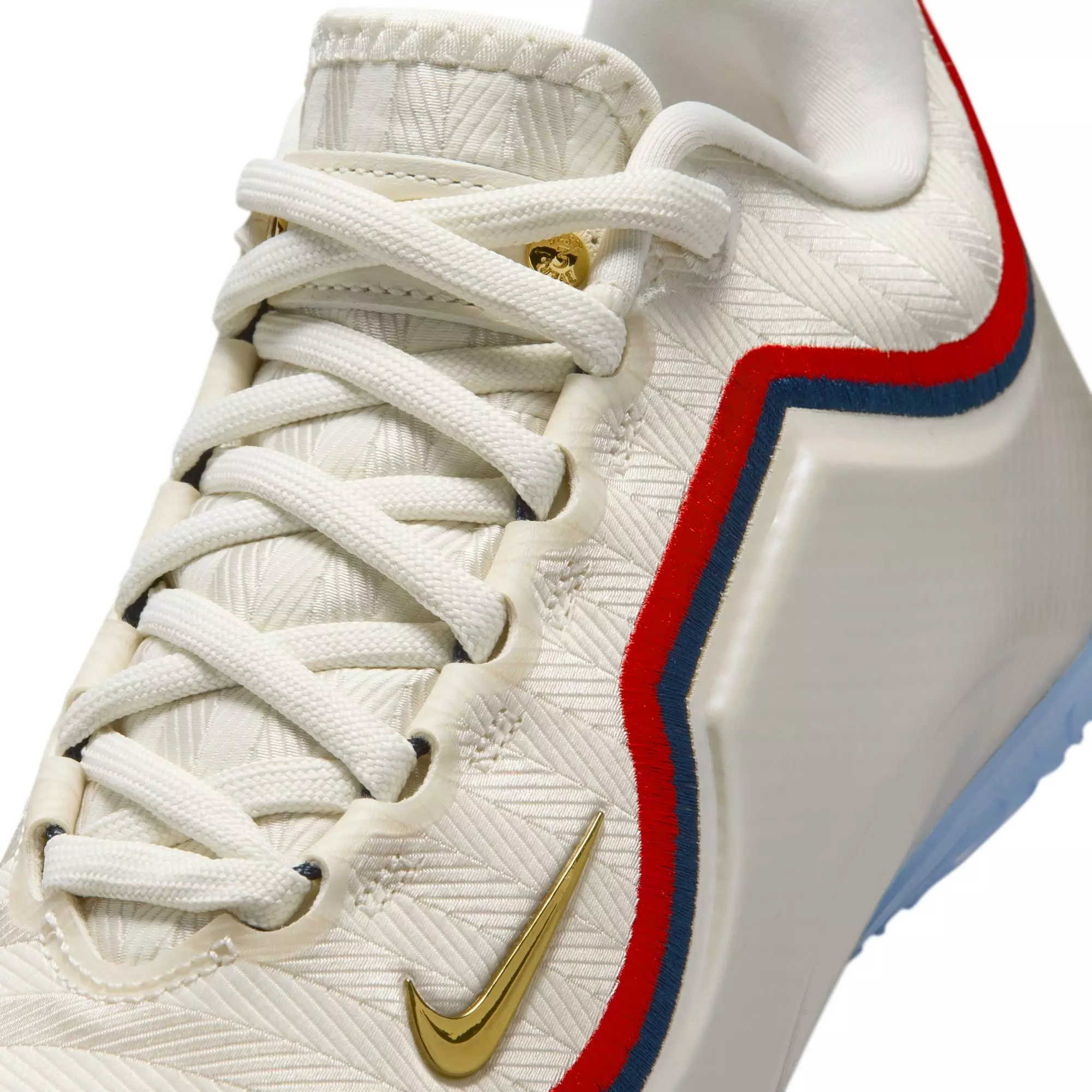 Nike LeBron XXIII "Old Glory" Grade School Kids' Basketball Shoe - PALE IVORY/METALLIC GOLD/UNIVERSITY RED
