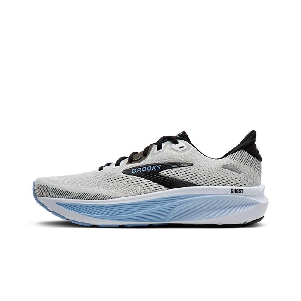 Brooks Ghost 18 "White/Black/Open Air" Men's Running Shoe - WHITE/BLACK/BLUE Thumbnail View 2
