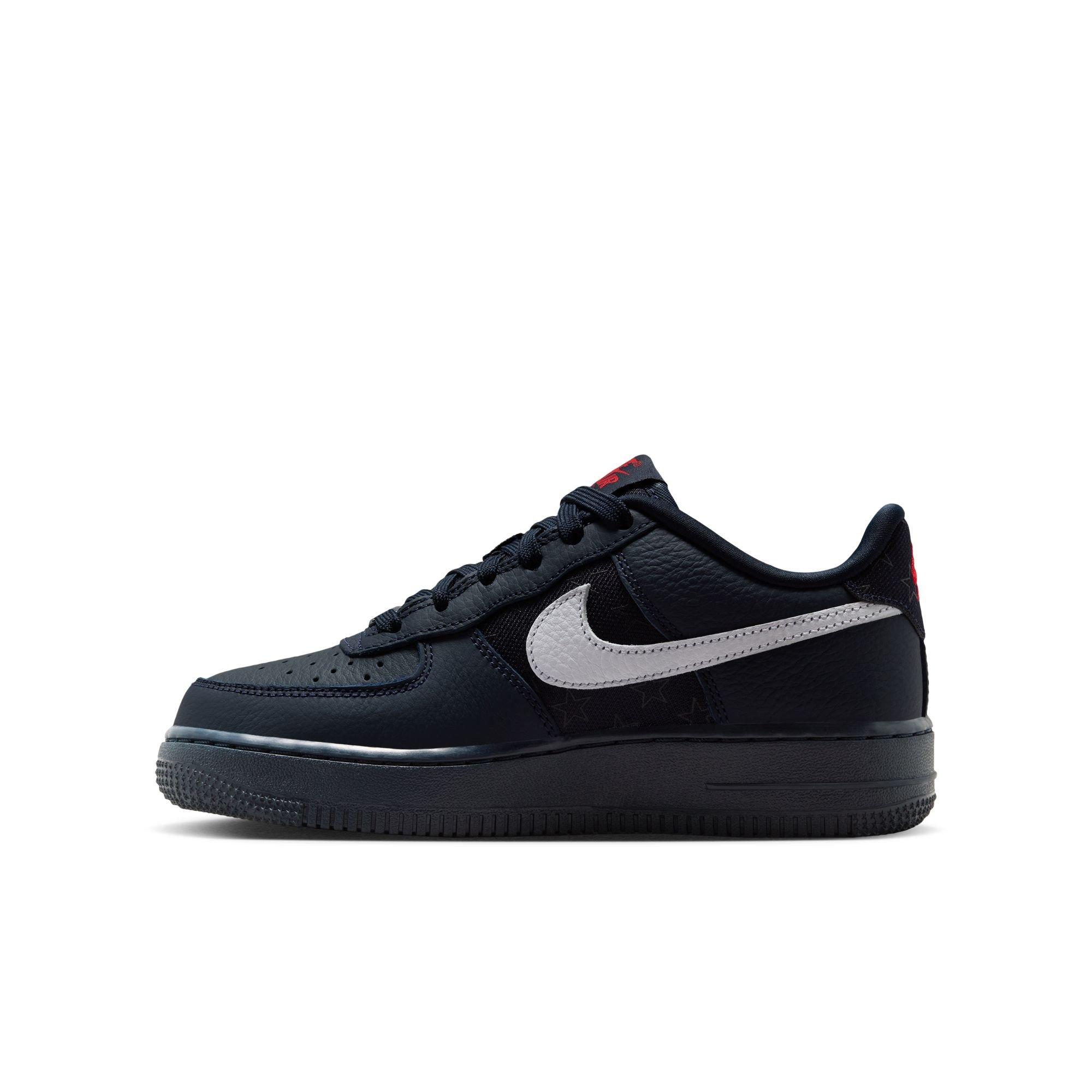 Nike Air Force 1 "Dark Obsidian" Grade School Kids' Shoe - DARK OBSIDIAN/WHITE/BLACK/UNIVERSITY RED Thumbnail View 7