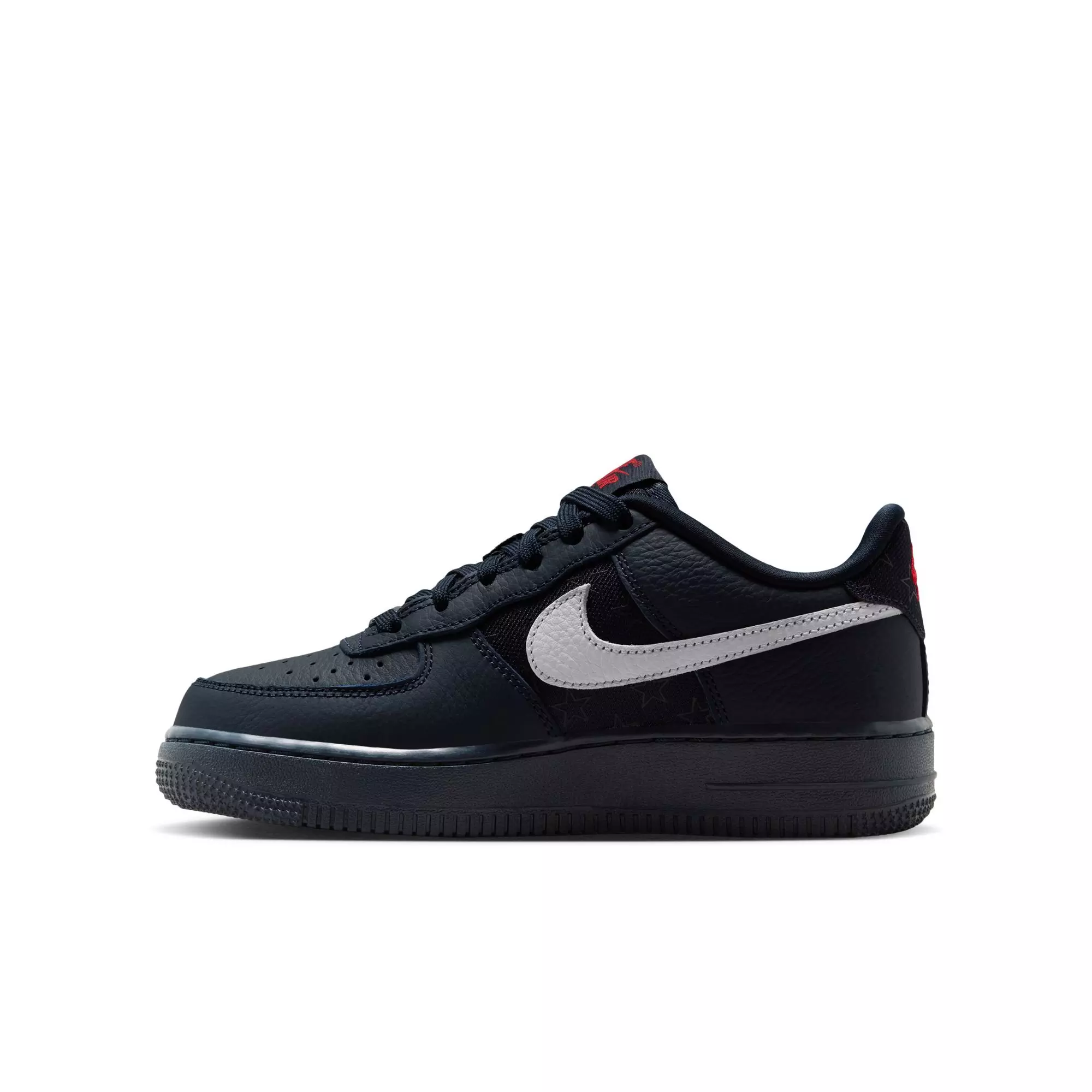 Nike Air Force 1 "Dark Obsidian" Grade School Kids' Shoe - DARK OBSIDIAN/WHITE/BLACK/UNIVERSITY RED