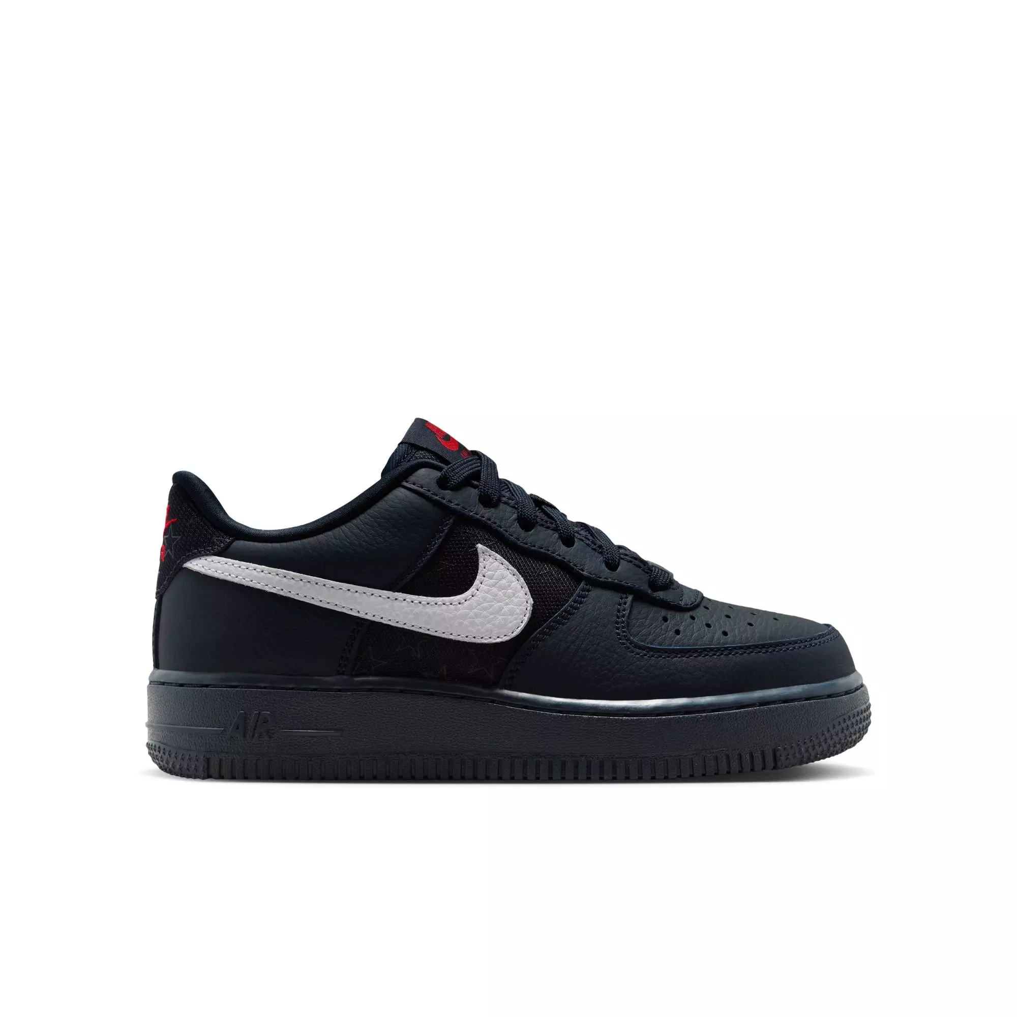 Nike Air Force 1 "Dark Obsidian" Grade School Kids' Shoe - DARK OBSIDIAN/WHITE/BLACK/UNIVERSITY RED