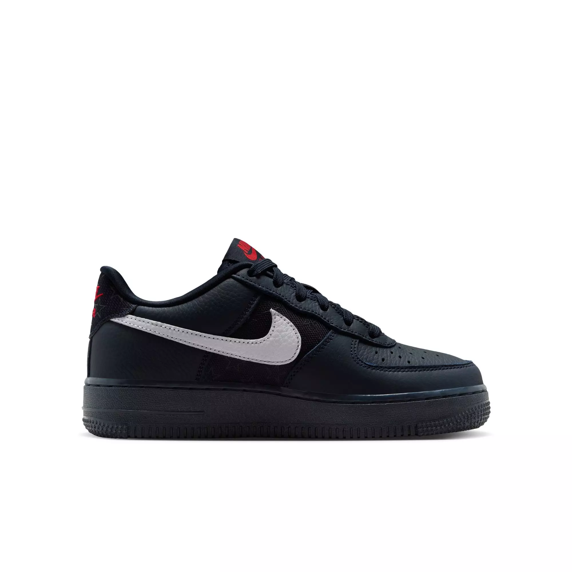 Nike Air Force 1 "Dark Obsidian" Grade School Kids' Shoe - DARK OBSIDIAN/WHITE/BLACK/UNIVERSITY RED